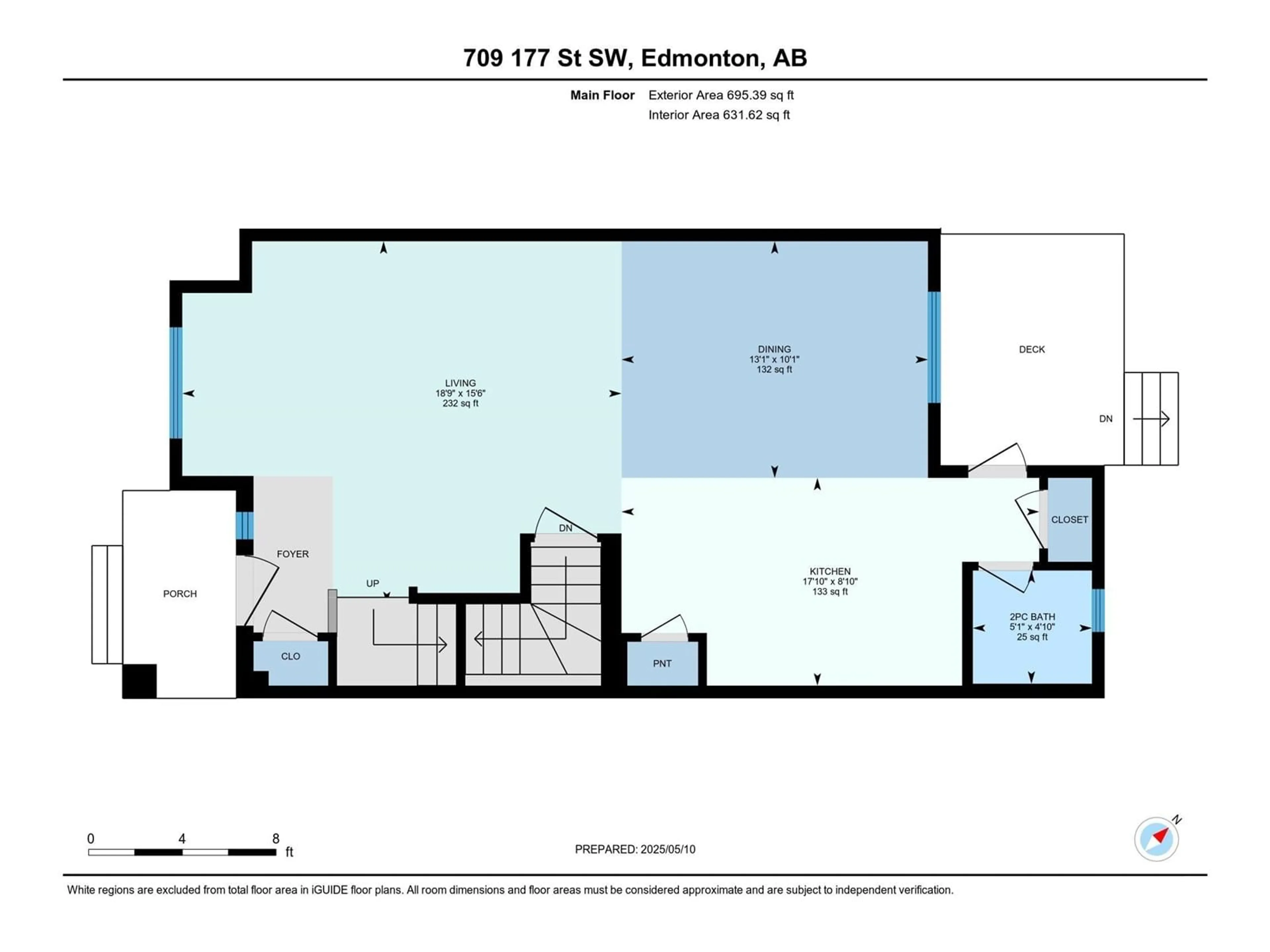 Floor plan for SW - 709 177 ST, Edmonton Alberta T6W2L7