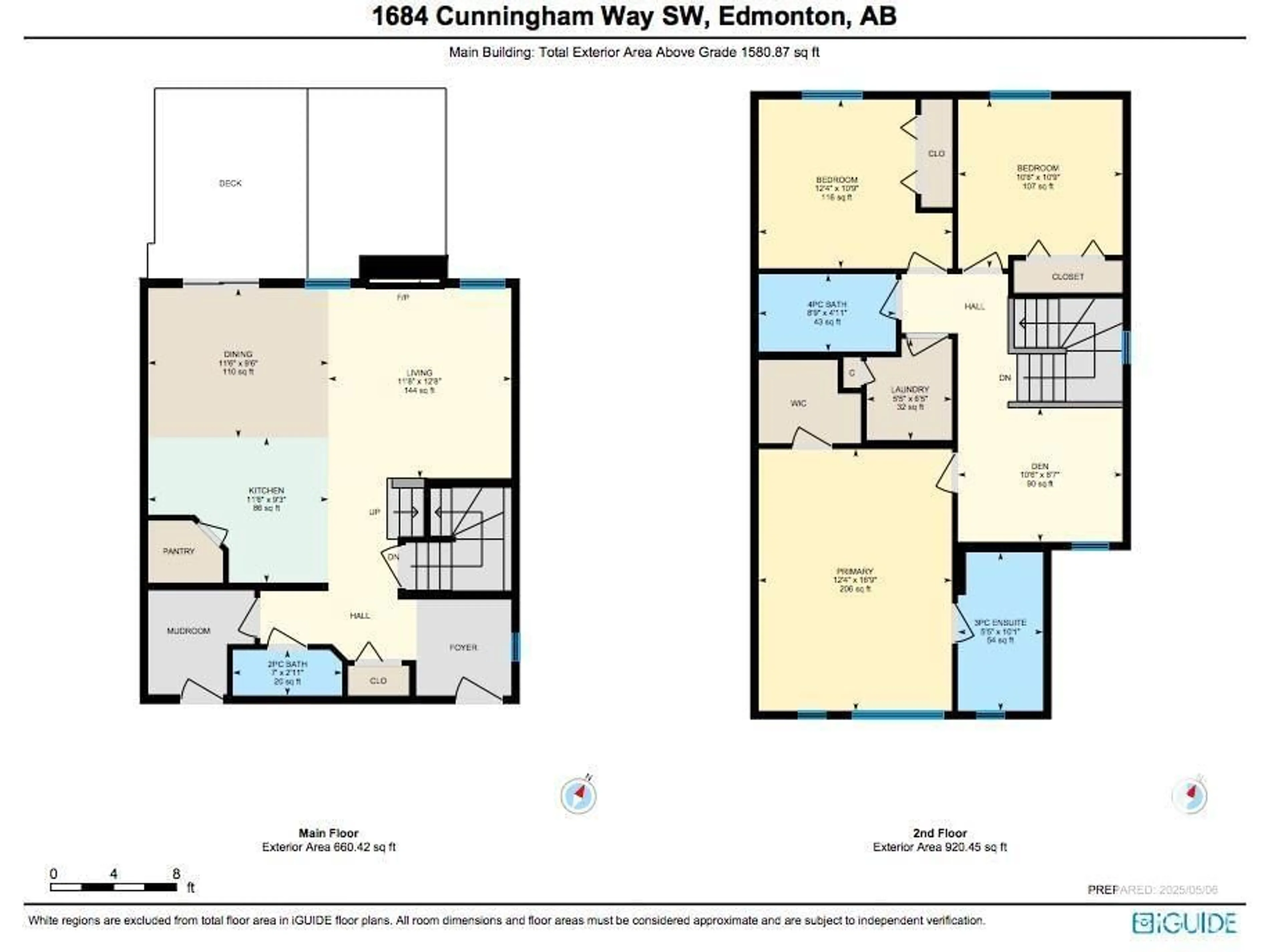 Floor plan for SW - 1684 CUNNINGHAM WY, Edmonton Alberta T6W0W5