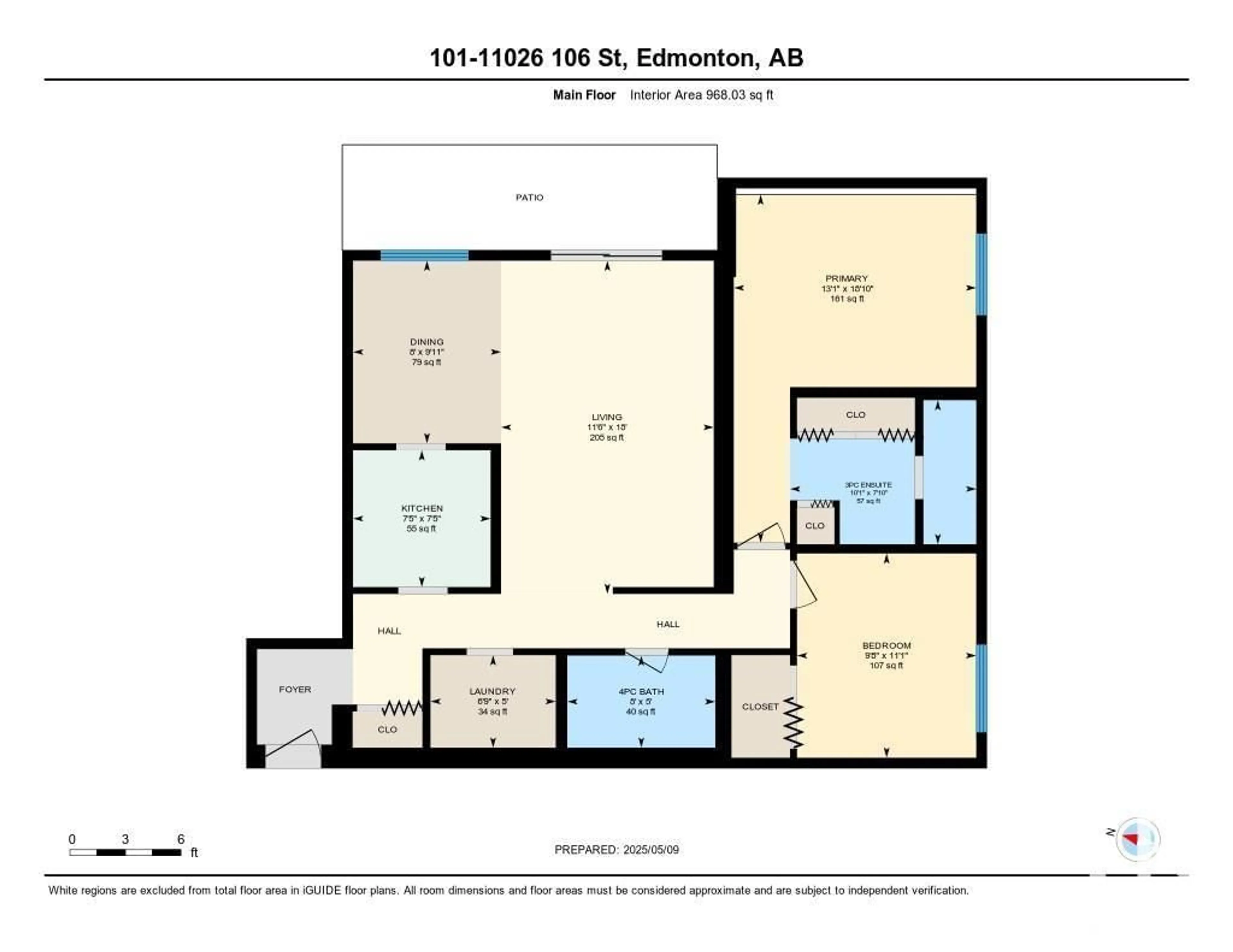 Floor plan for #101 - 11026 106 ST, Edmonton Alberta T5H2Y4