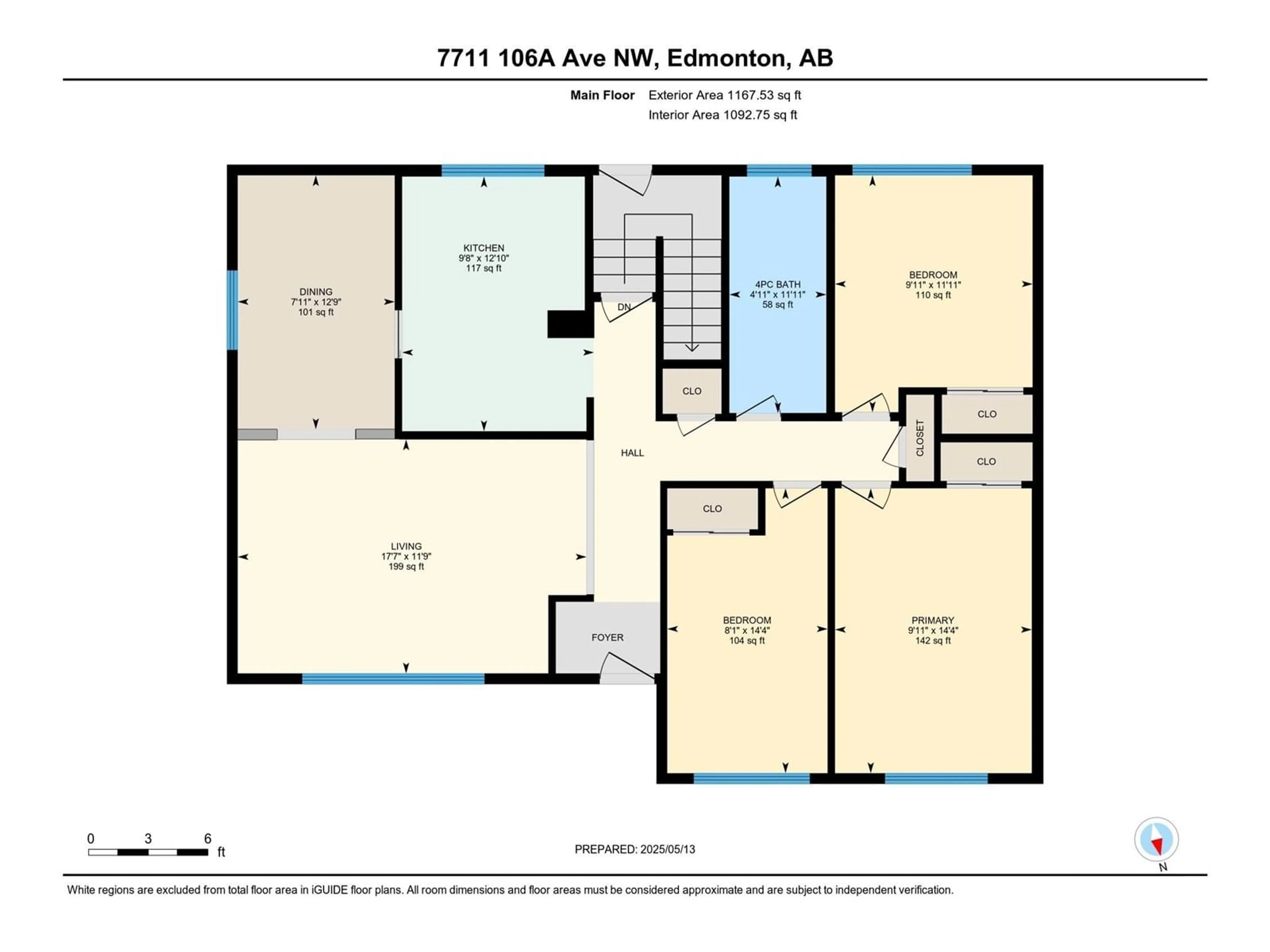 Floor plan for 7711 106A AV, Edmonton Alberta T6A1K5