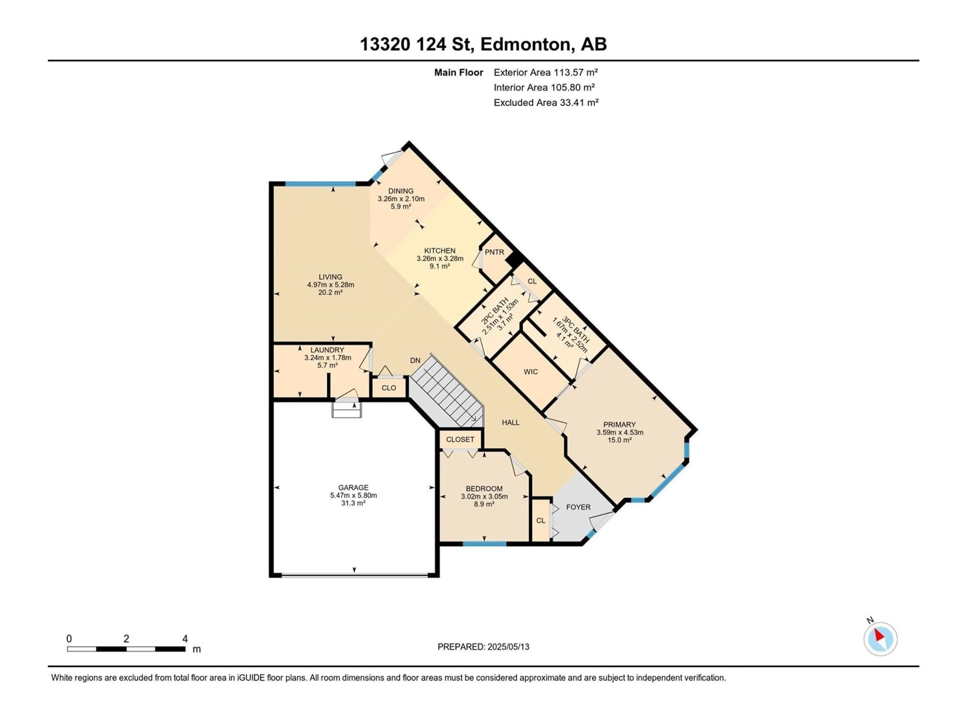 Floor plan for 13320 - 93 124 ST, Edmonton Alberta T5L5B7