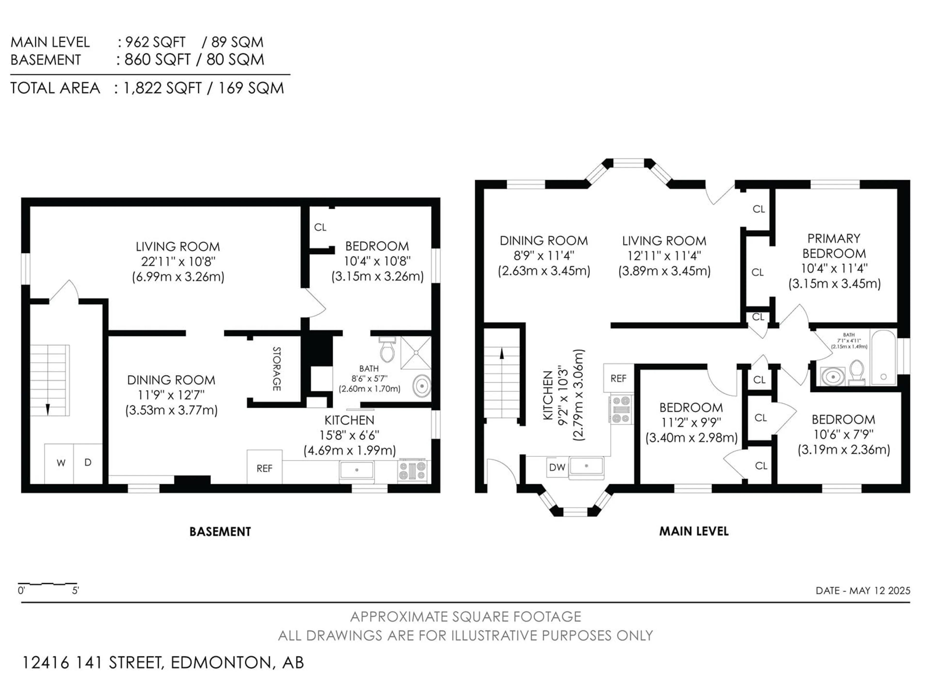 Floor plan for NW - 12416 141 ST, Edmonton Alberta T5L2G5