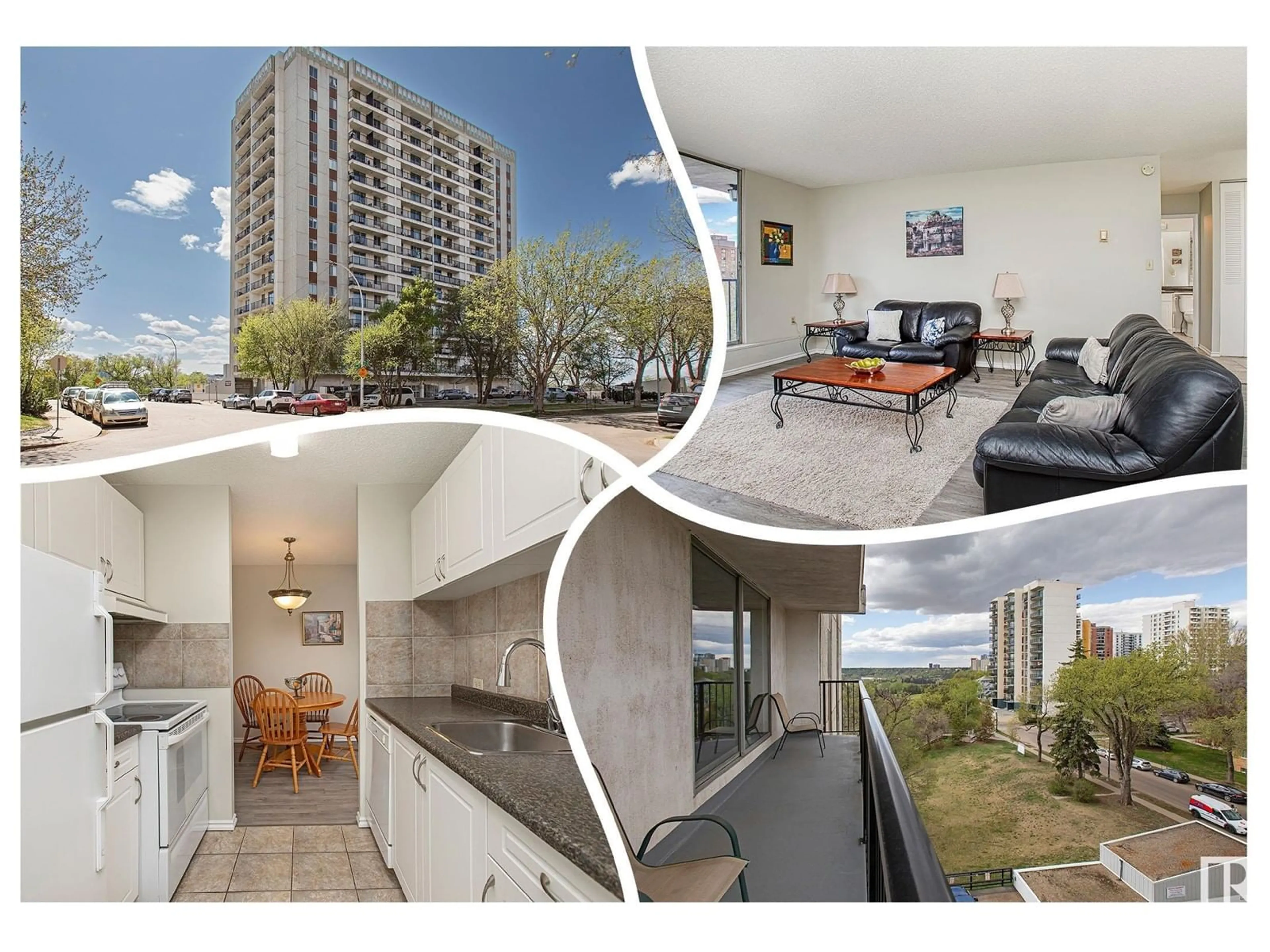 A pic from outside/outdoor area/front of a property/back of a property/a pic from drone, water/lake/river/ocean view for #503 - 11307 99 AV, Edmonton Alberta T5K0H2