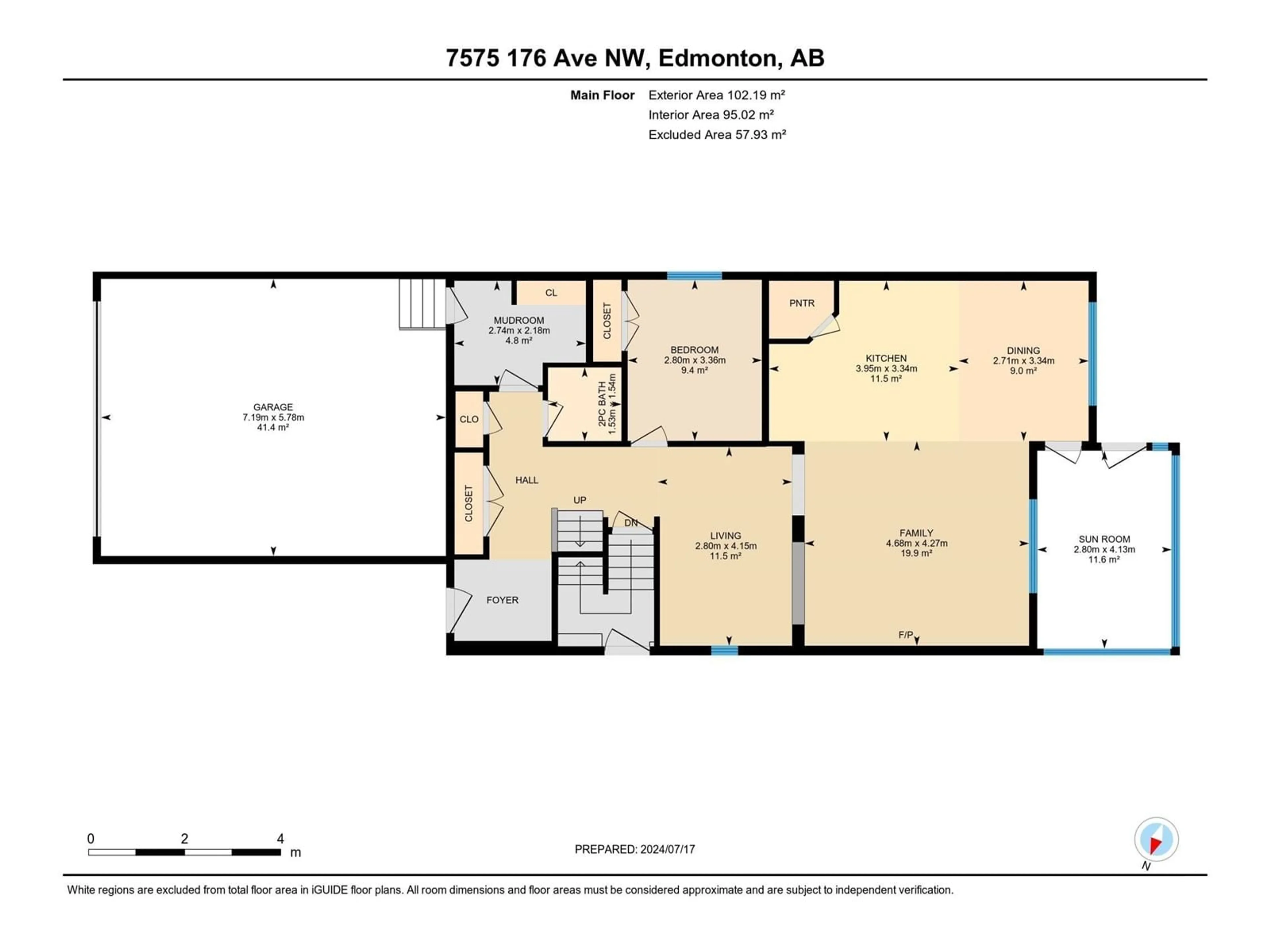 Floor plan for 7575 176 AV, Edmonton Alberta T5Z0R3