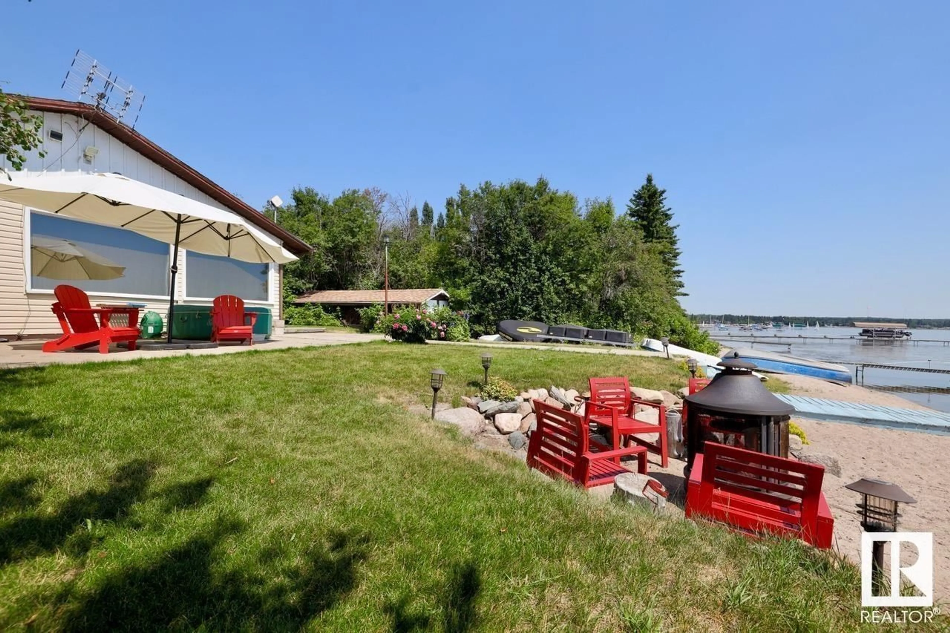 Patio, water/lake/river/ocean view for 61 ARGENTIA BE, Rural Wetaskiwin County Alberta T0C2C0