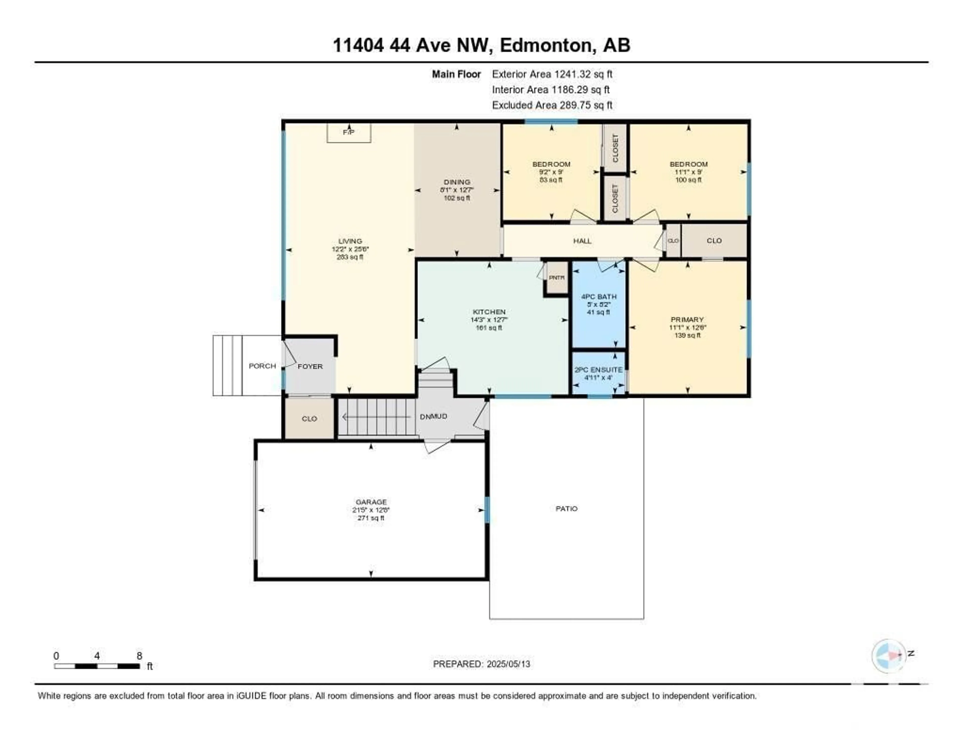 Floor plan for 11404 44 AV, Edmonton Alberta T6J0Z2