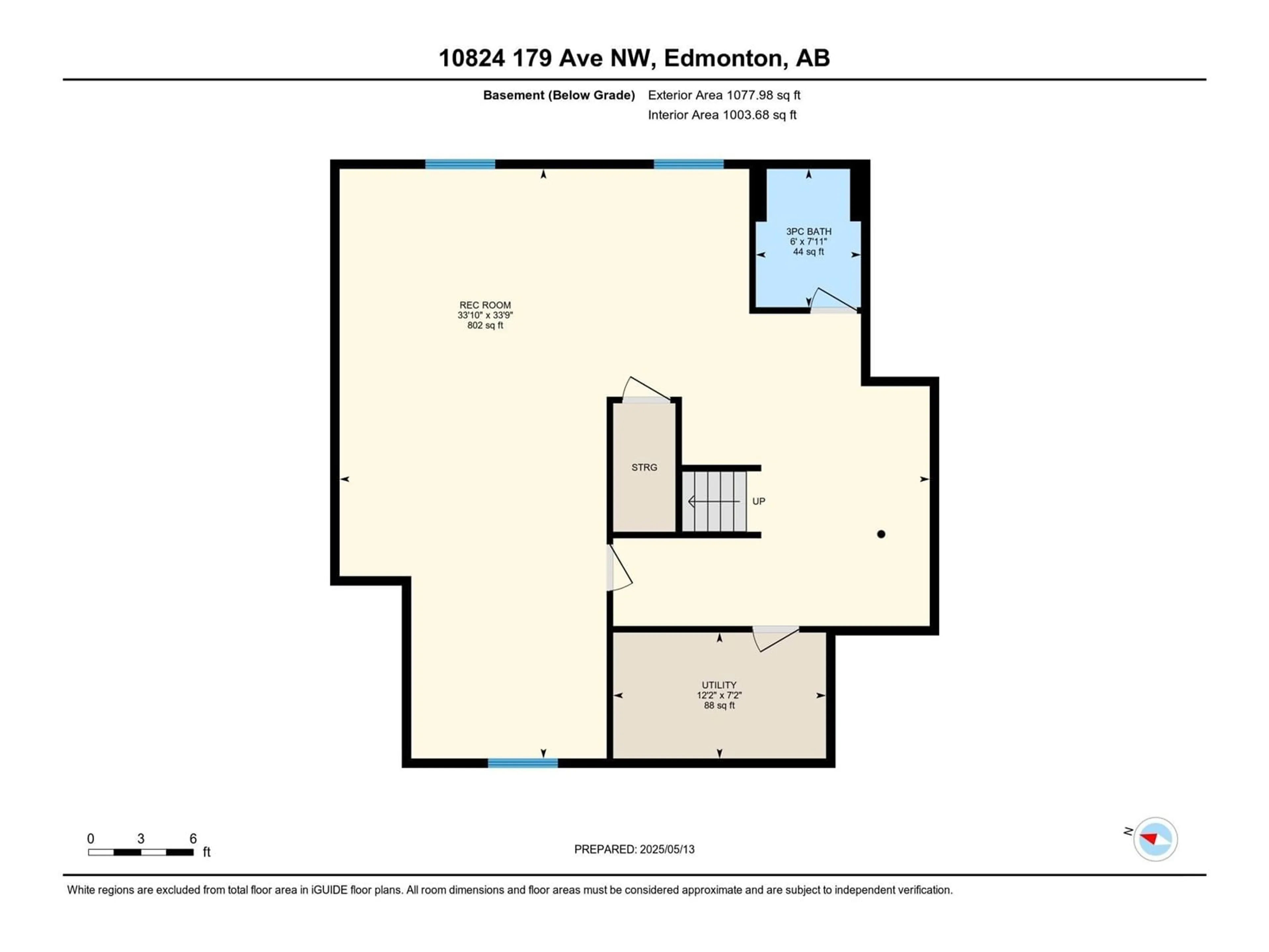 Floor plan for 10824 179 AV, Edmonton Alberta T5X6K5
