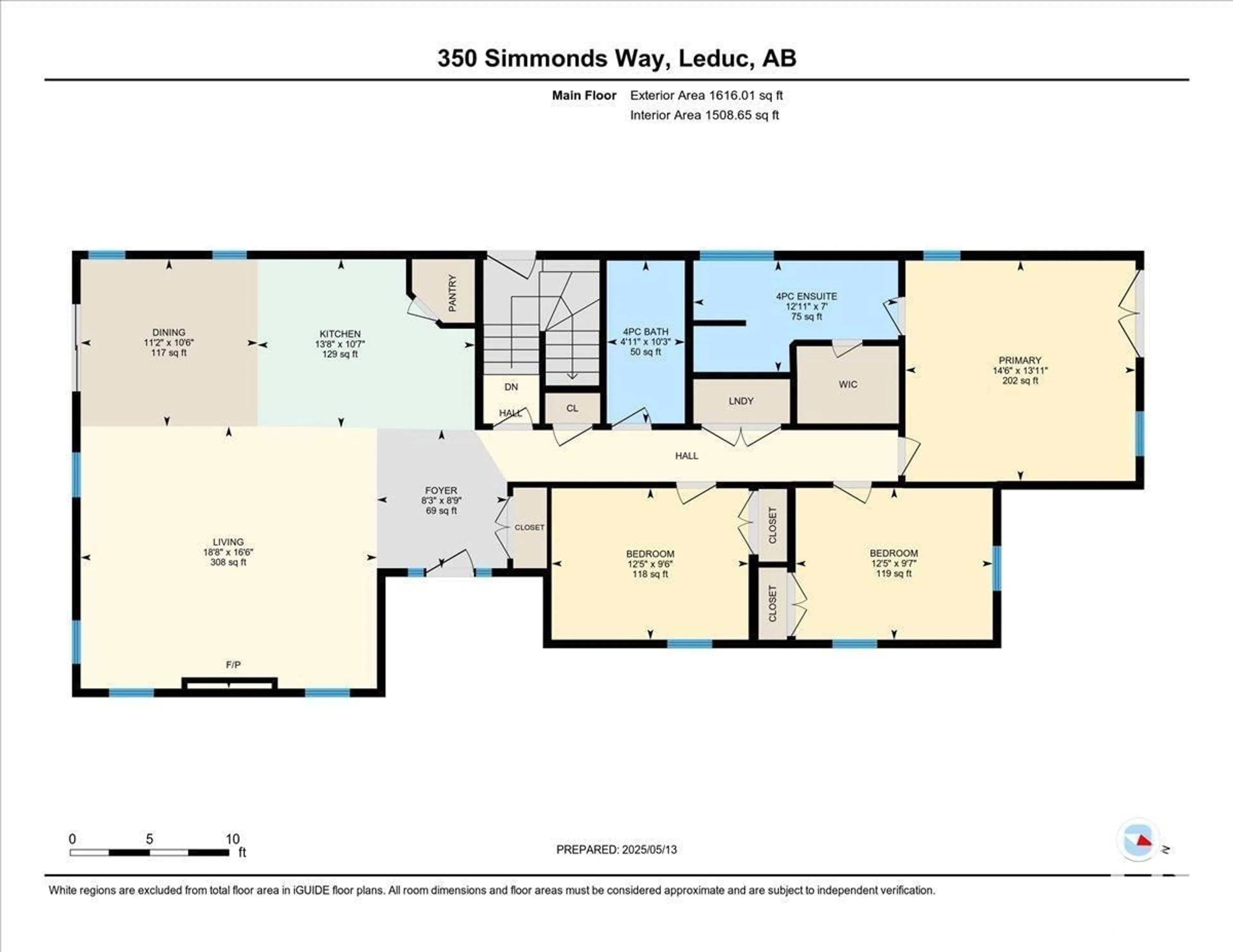 Floor plan for 350 SIMMONDS WY, Leduc Alberta T9E0X3