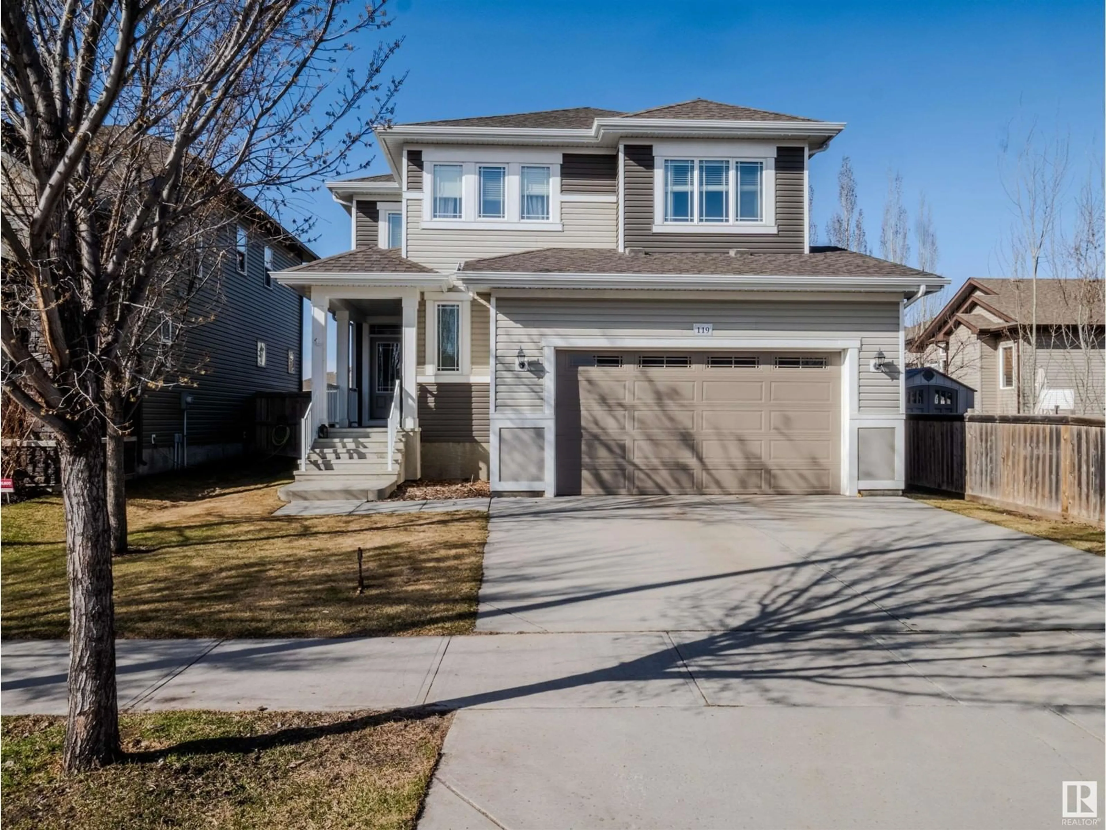 Home with vinyl exterior material, street for 119 RIDEAU CR, Beaumont Alberta T4X1Z6