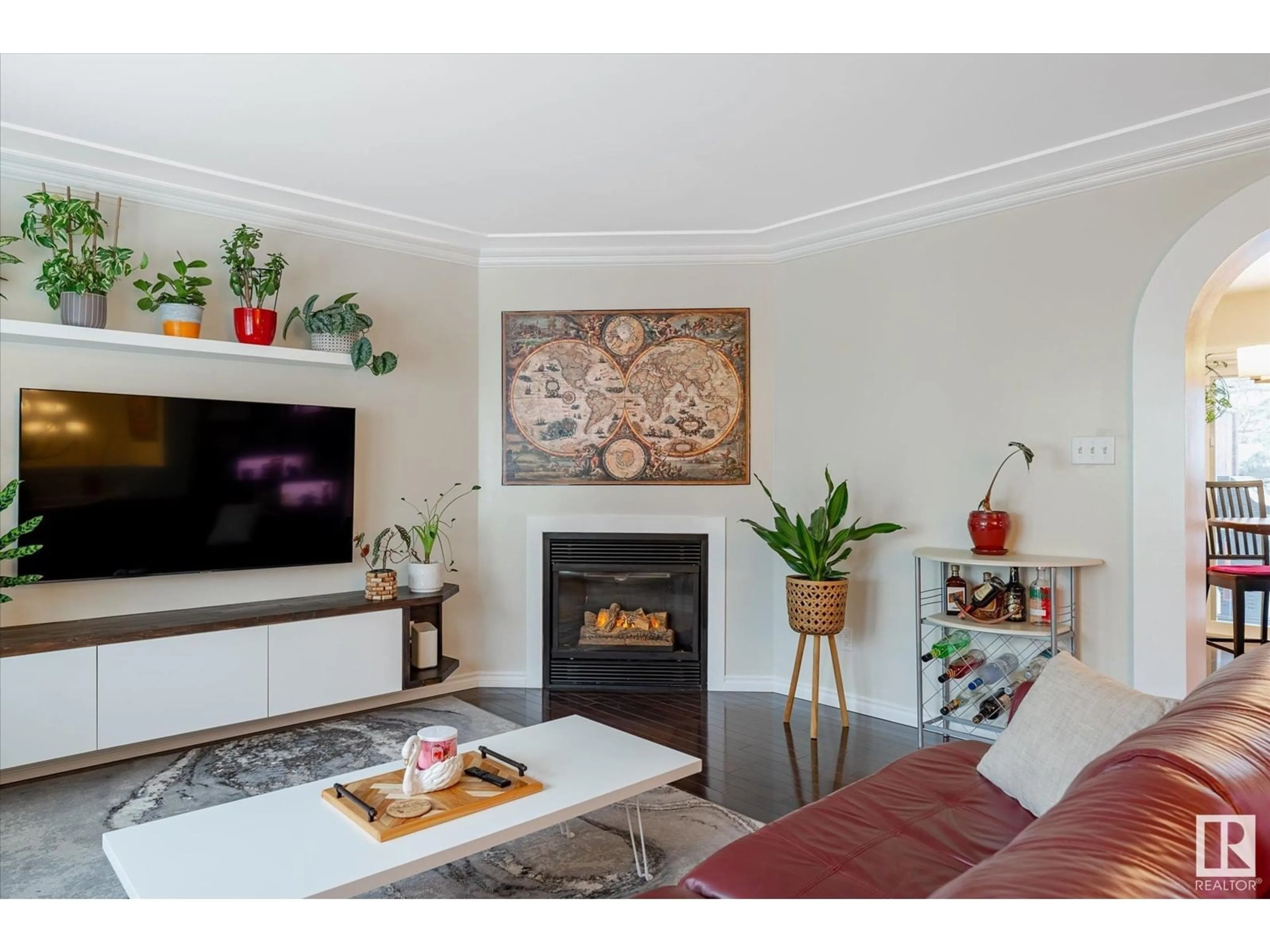 Living room with furniture, wood/laminate floor for #127 - 1670 JAMHA RD, Edmonton Alberta T6L7B3