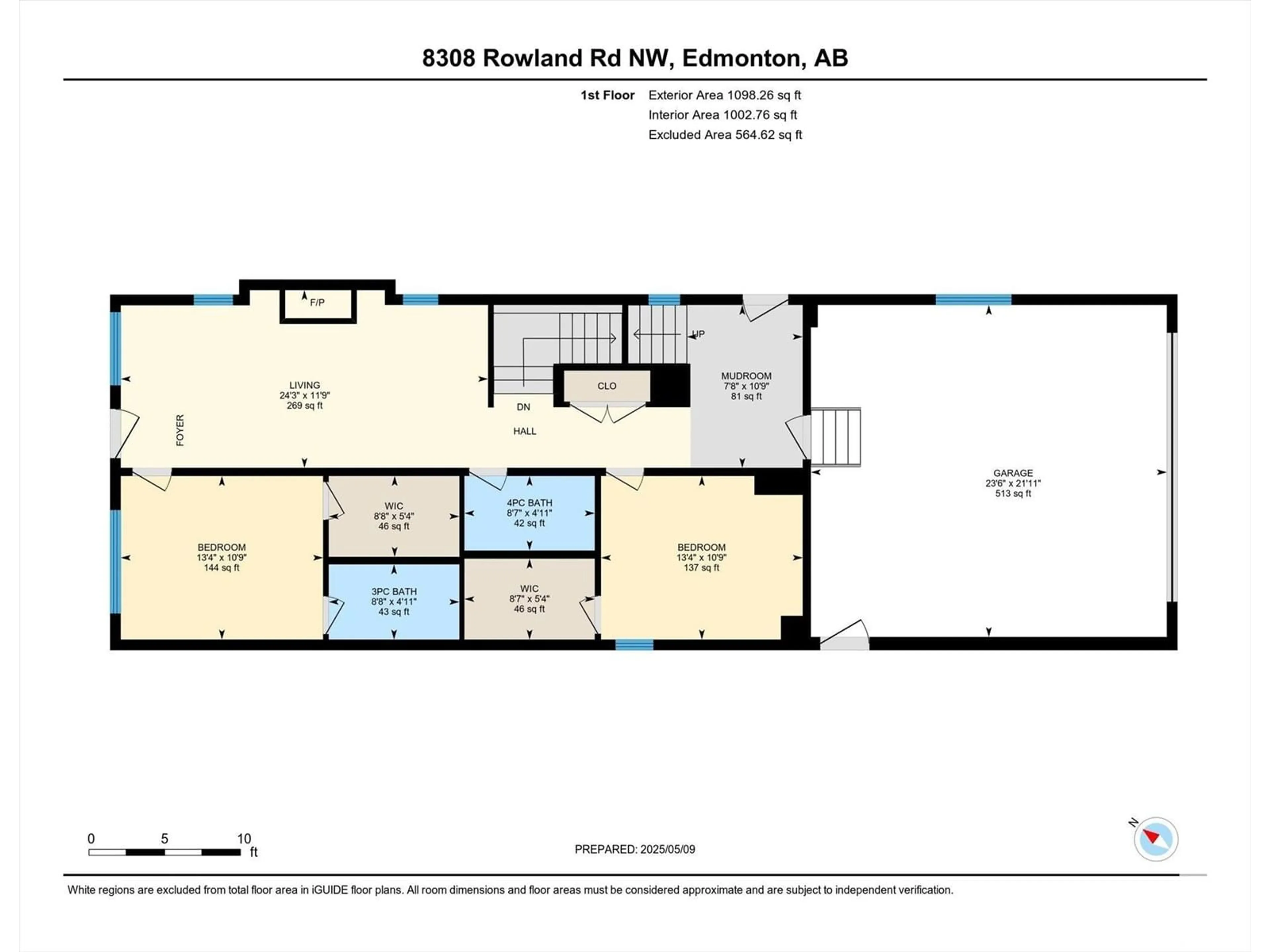 Floor plan for 8308 ROWLAND RD, Edmonton Alberta T6A3X1