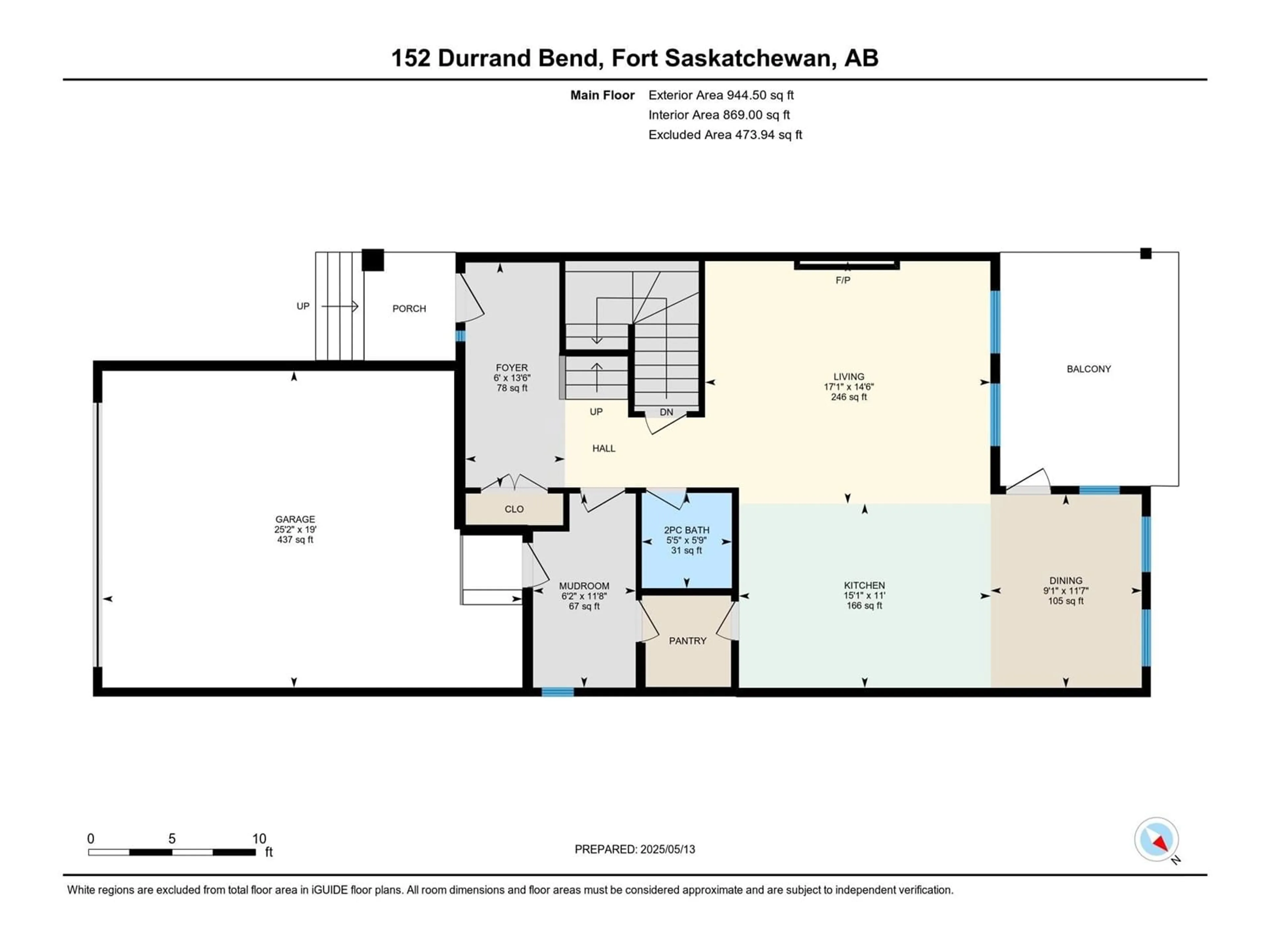 Floor plan for 152 DURRAND BN, Fort Saskatchewan Alberta T8L0M8