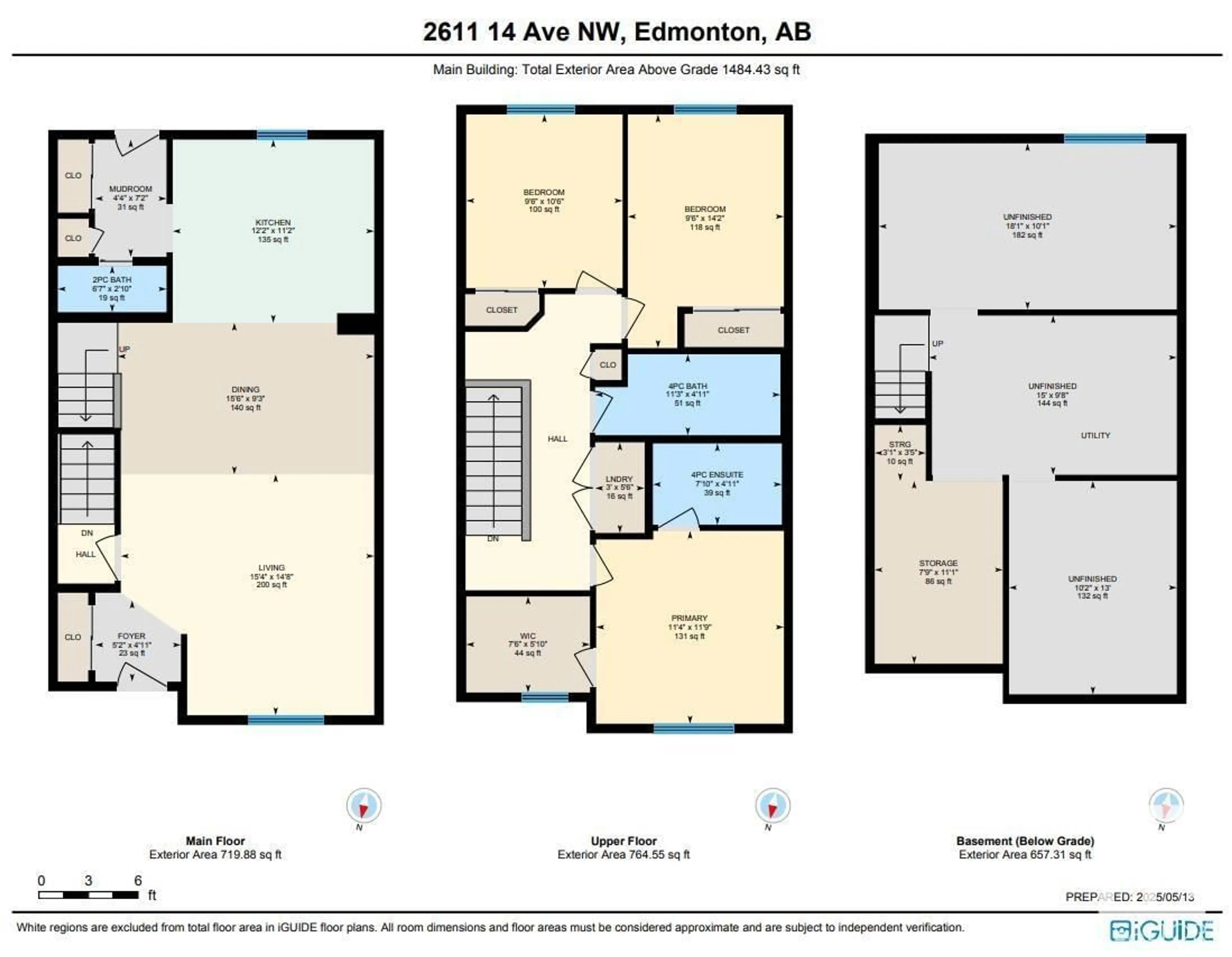 Floor plan for 2611 14 AV, Edmonton Alberta T6T2J2