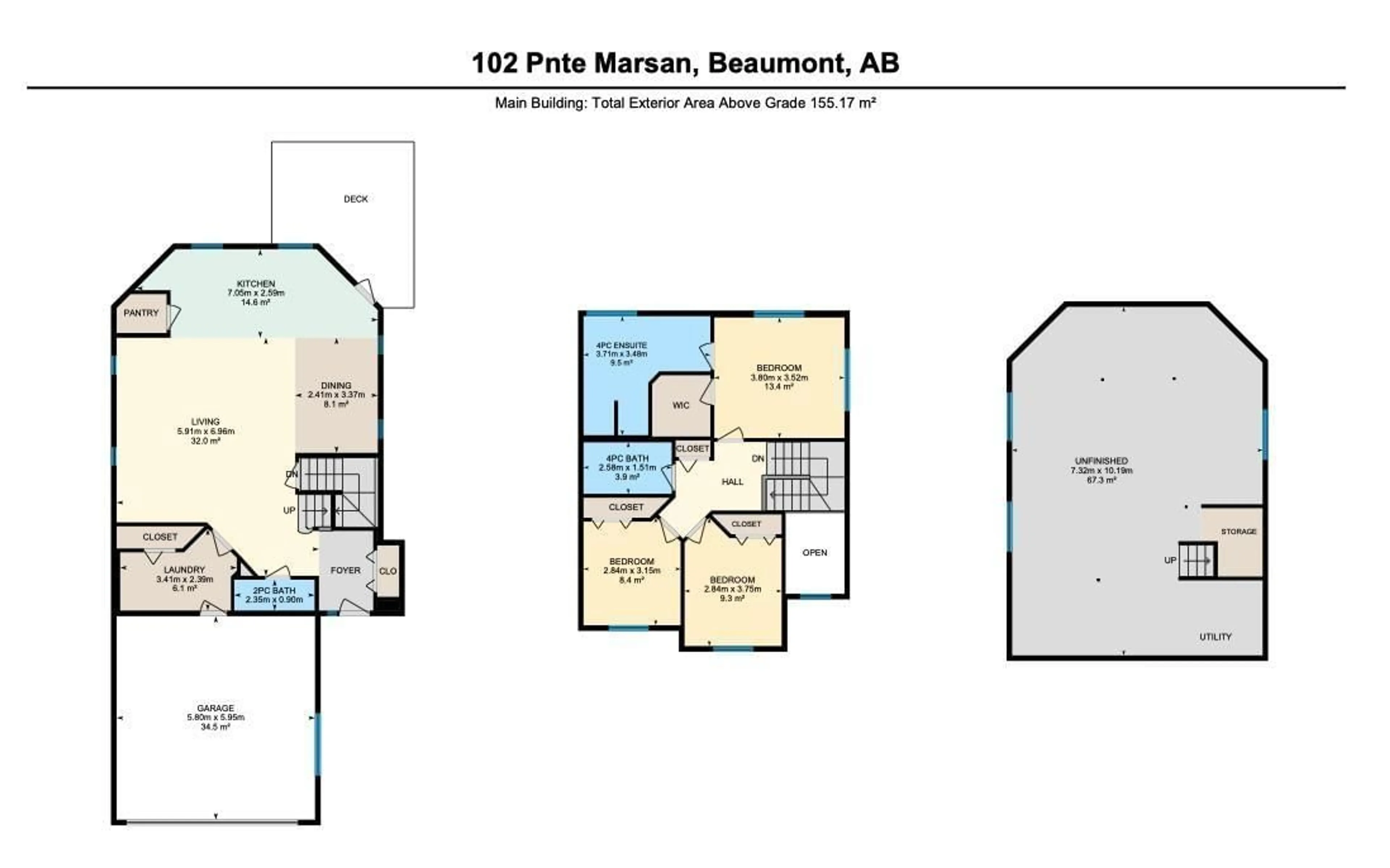 Floor plan for 102 POINTE MARSAN, Beaumont Alberta T4X0A2