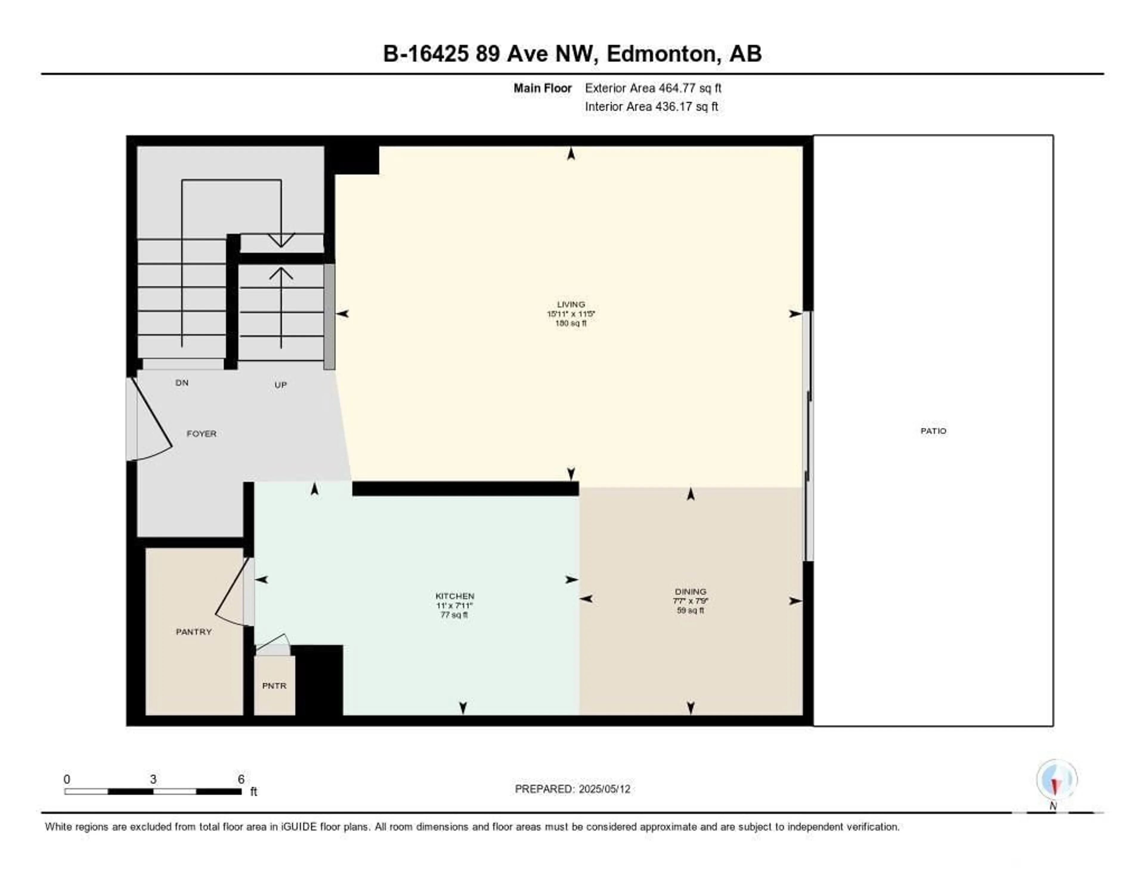 Floor plan for B - 16425 89 AV, Edmonton Alberta T5R4S1