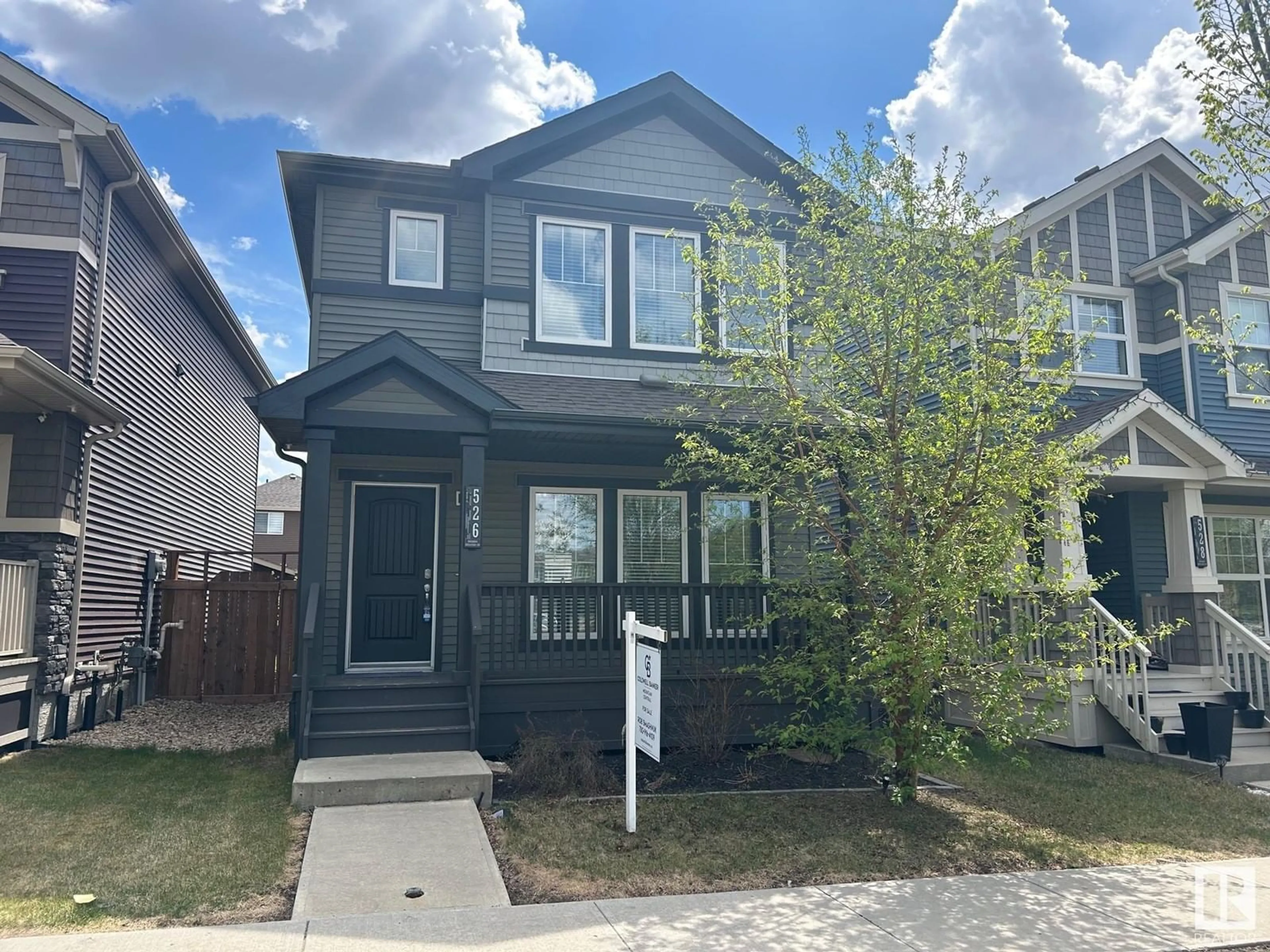 Home with vinyl exterior material, street for 526 ORCHARDS BV, Edmonton Alberta T6X2B7