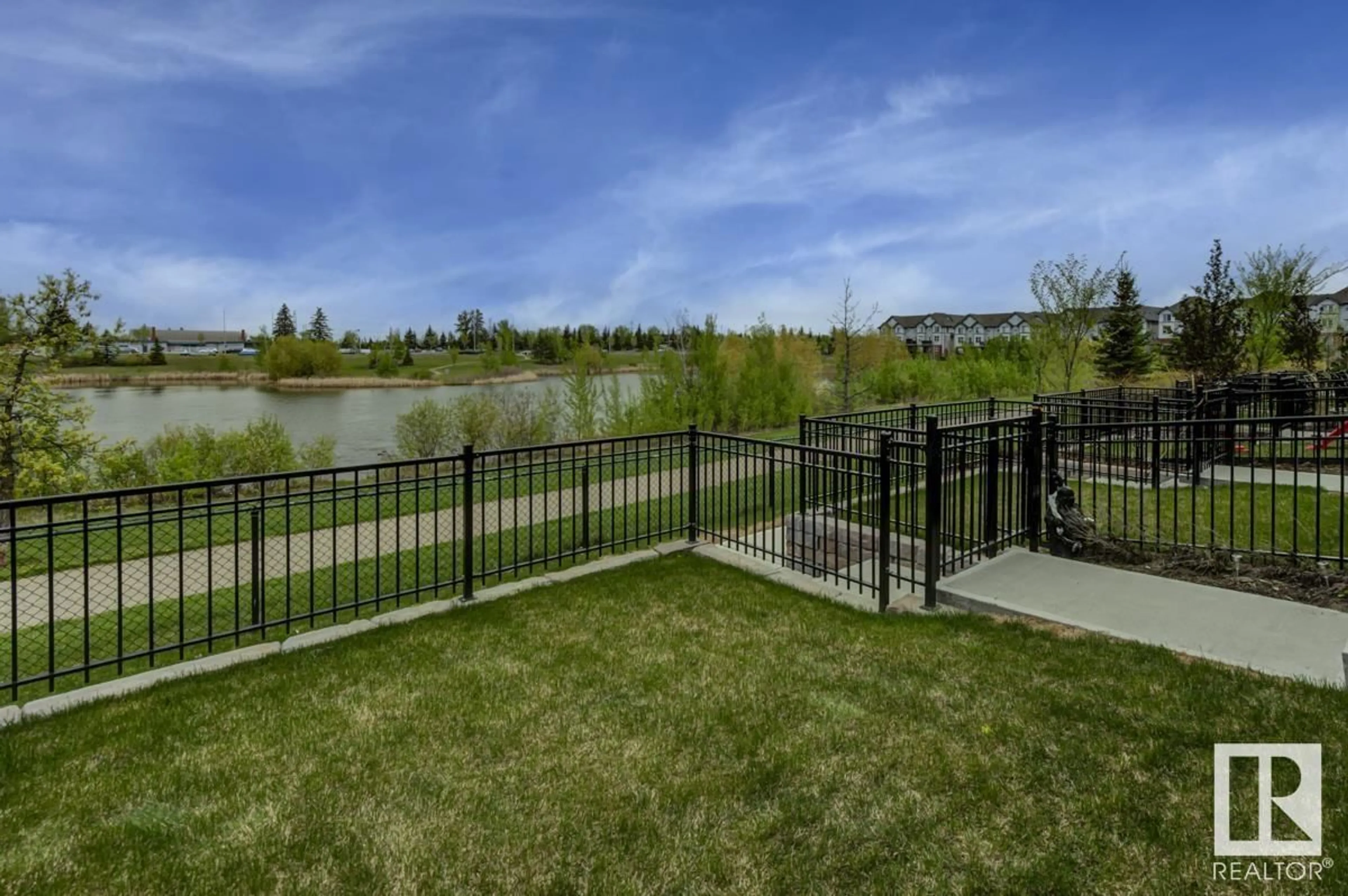 Patio, water/lake/river/ocean view for 804 - 126 WELSH DR, Edmonton Alberta T6X1Y8