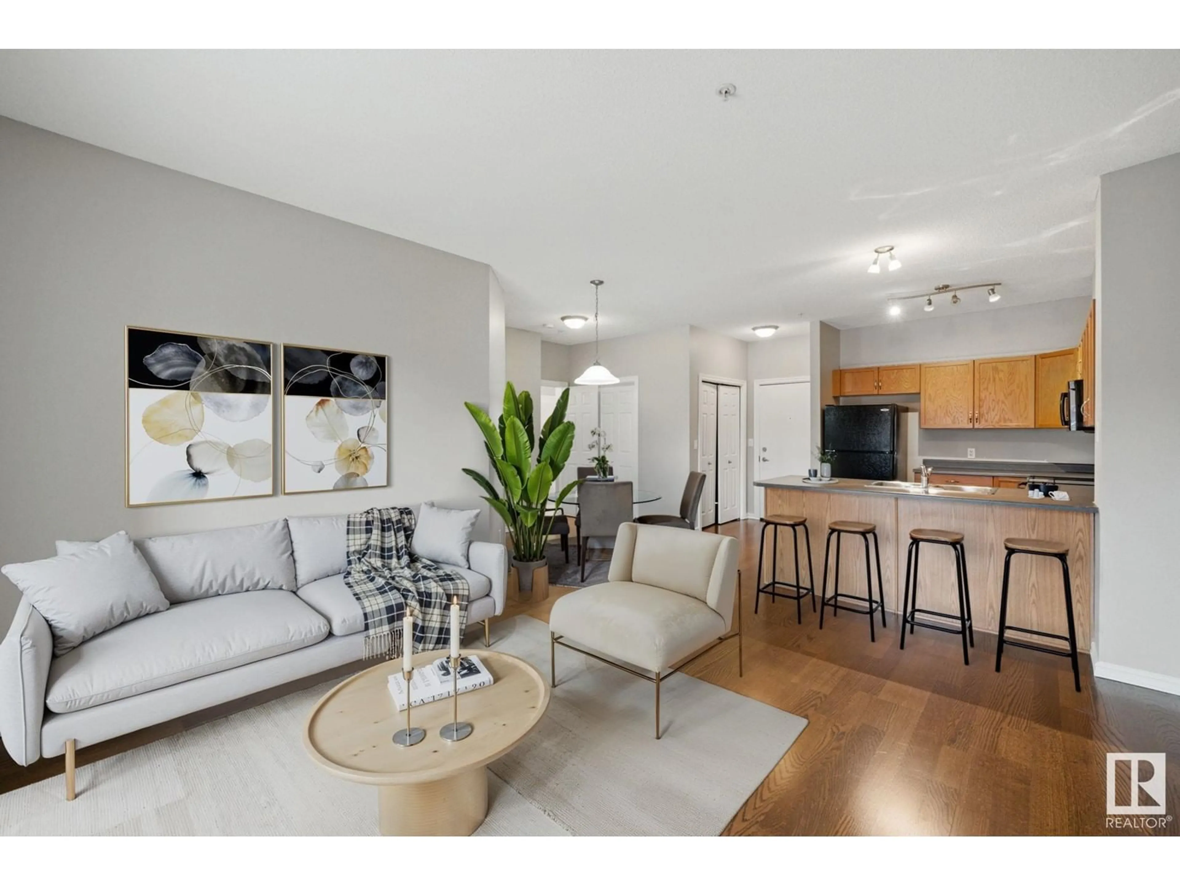 Living room with furniture, unknown for 403 - 263 MACEWAN RD, Edmonton Alberta T6W0C4
