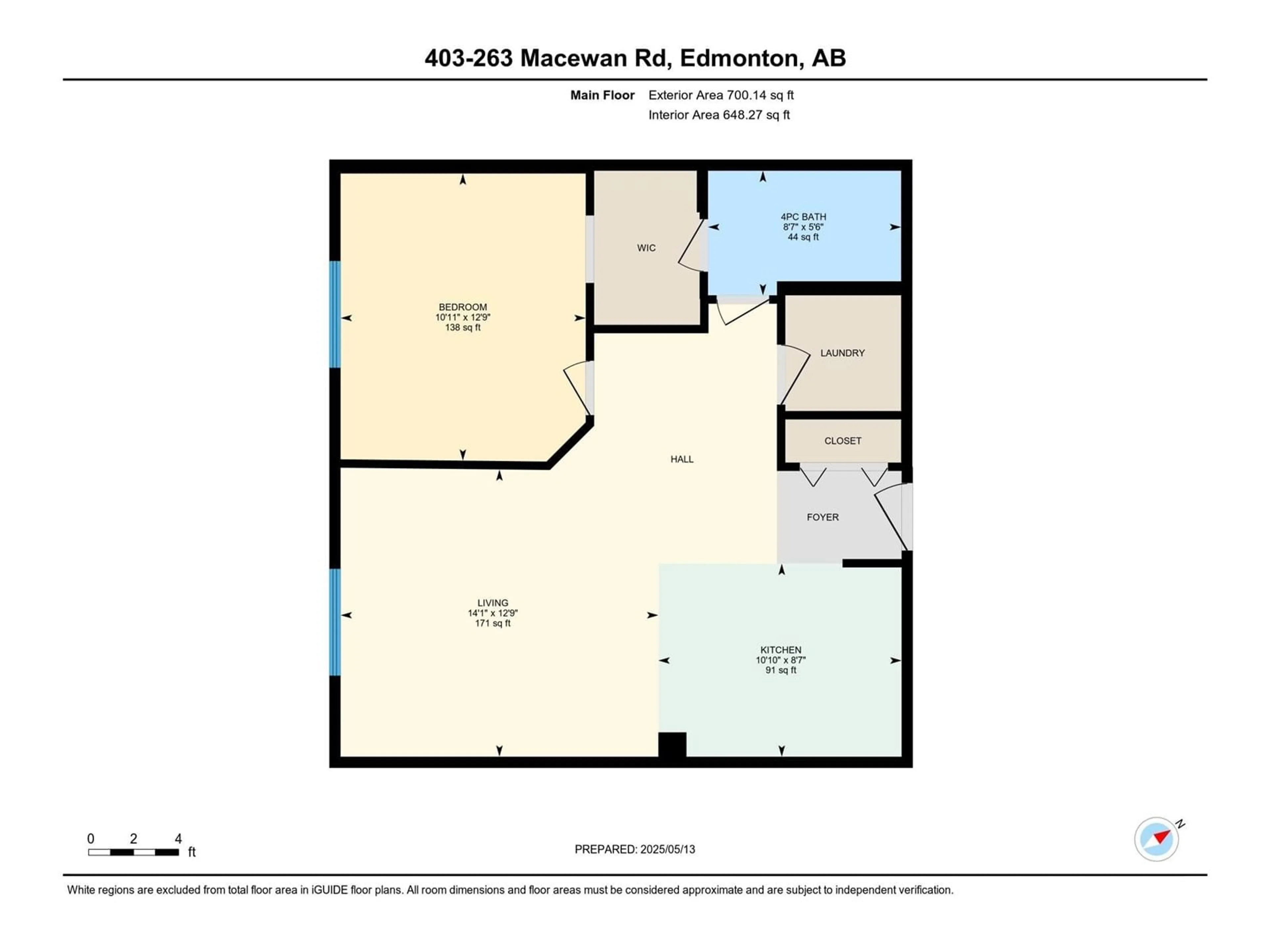 Floor plan for 403 - 263 MACEWAN RD, Edmonton Alberta T6W0C4