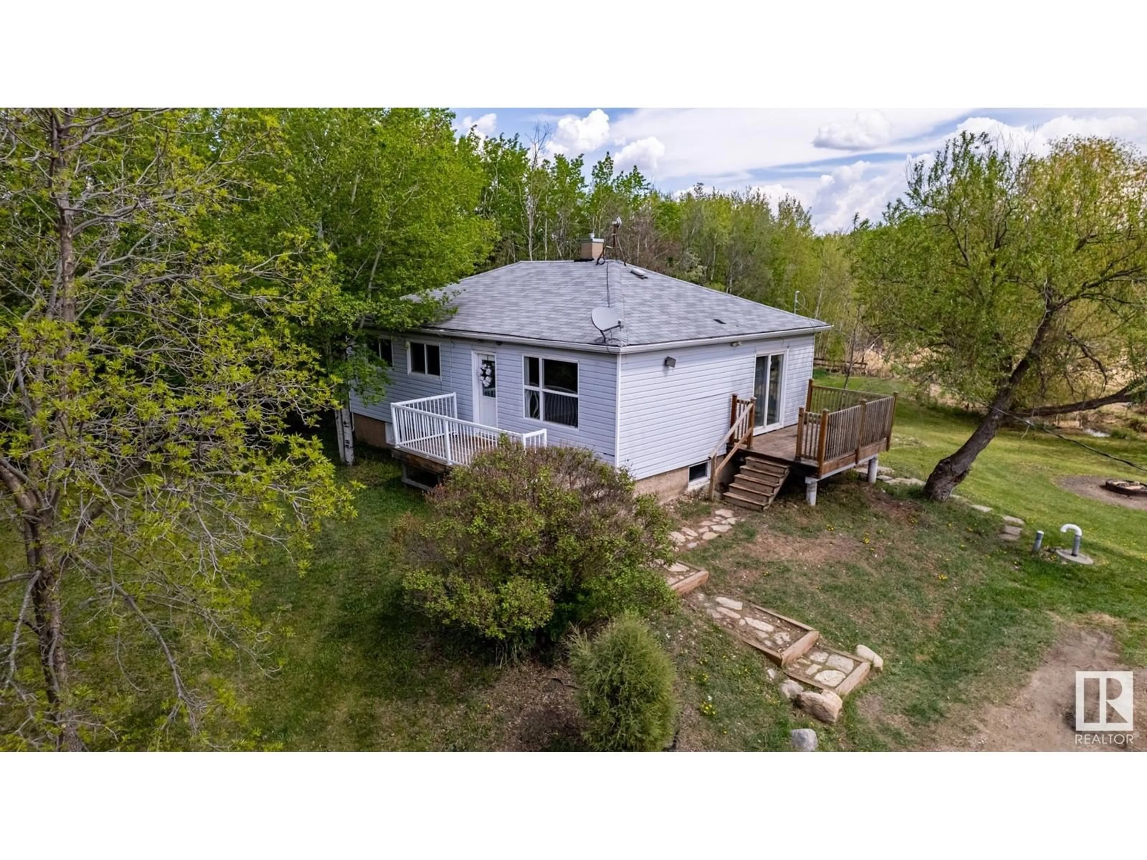 A pic from outside/outdoor area/front of a property/back of a property/a pic from drone, water/lake/river/ocean view for 51139 RGE ROAD 231, Rural Strathcona County Alberta T8B1K5