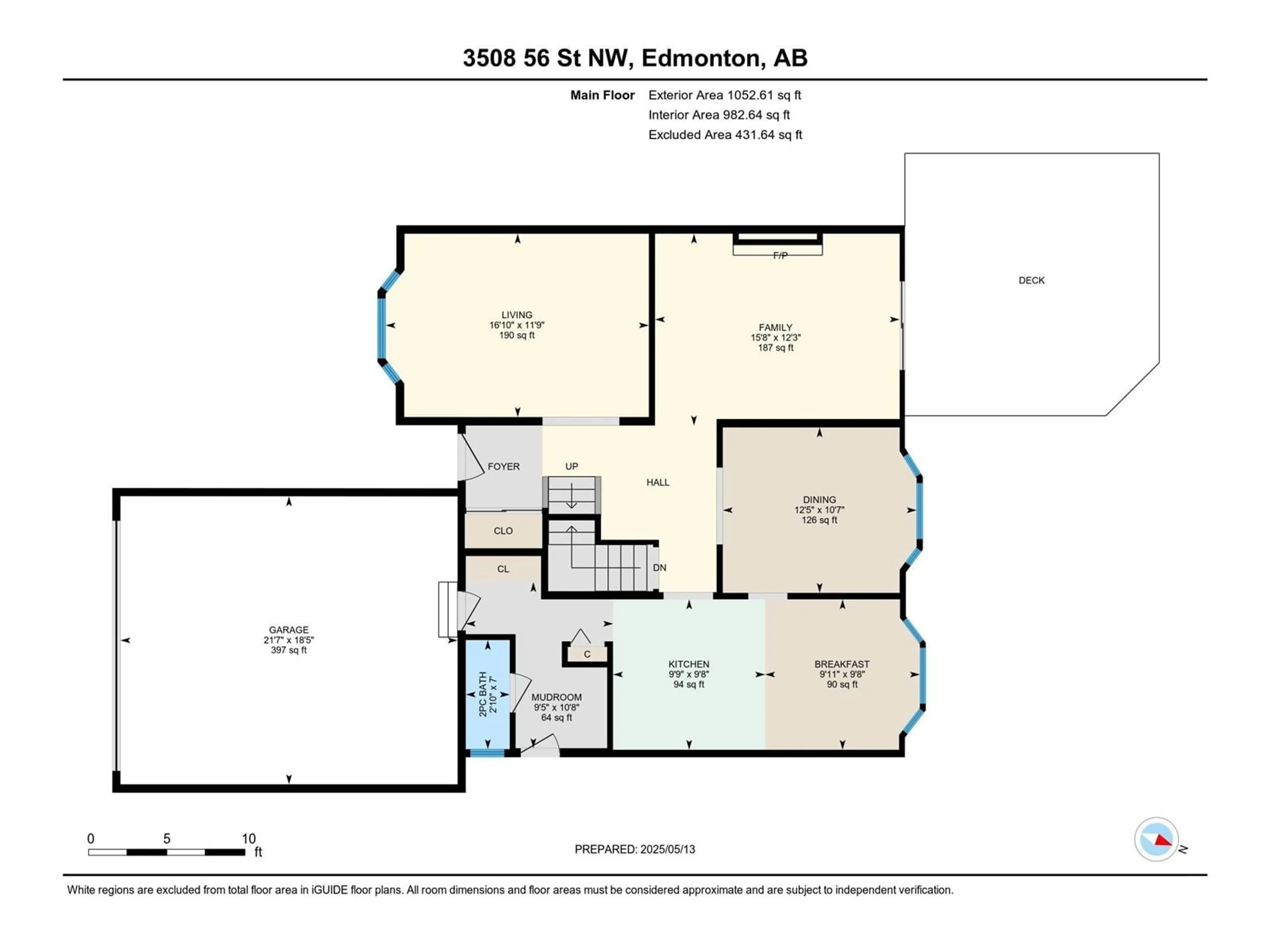 Floor plan for 3508 56 ST, Edmonton Alberta T6L2J5