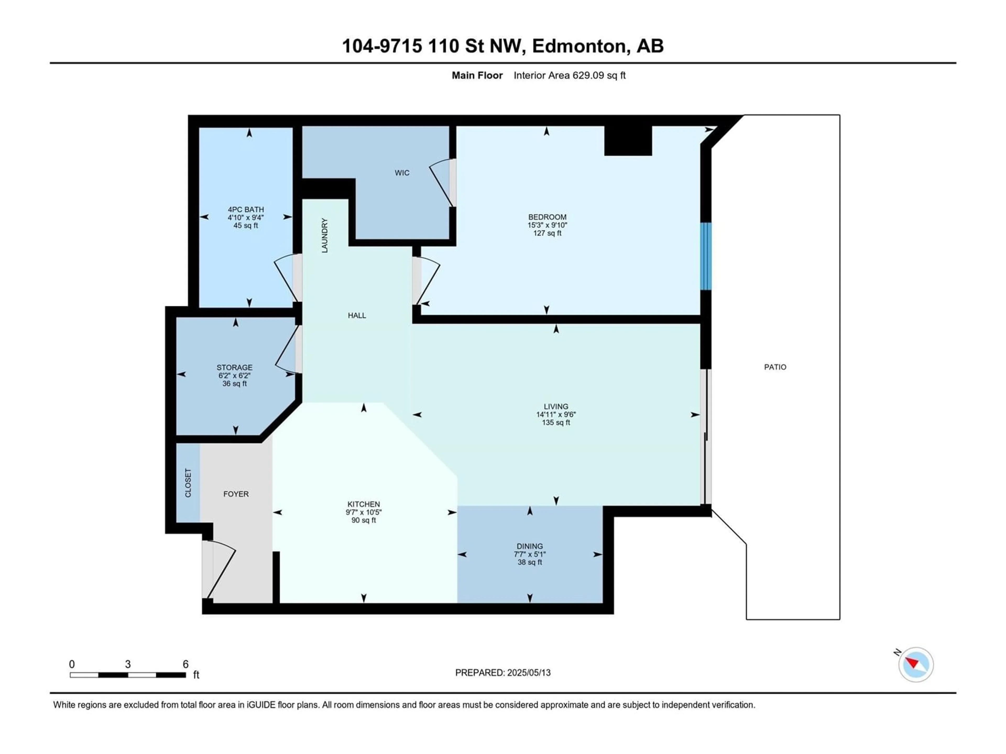 Floor plan for #104 - 9715 110 ST NW, Edmonton Alberta T5K2M1