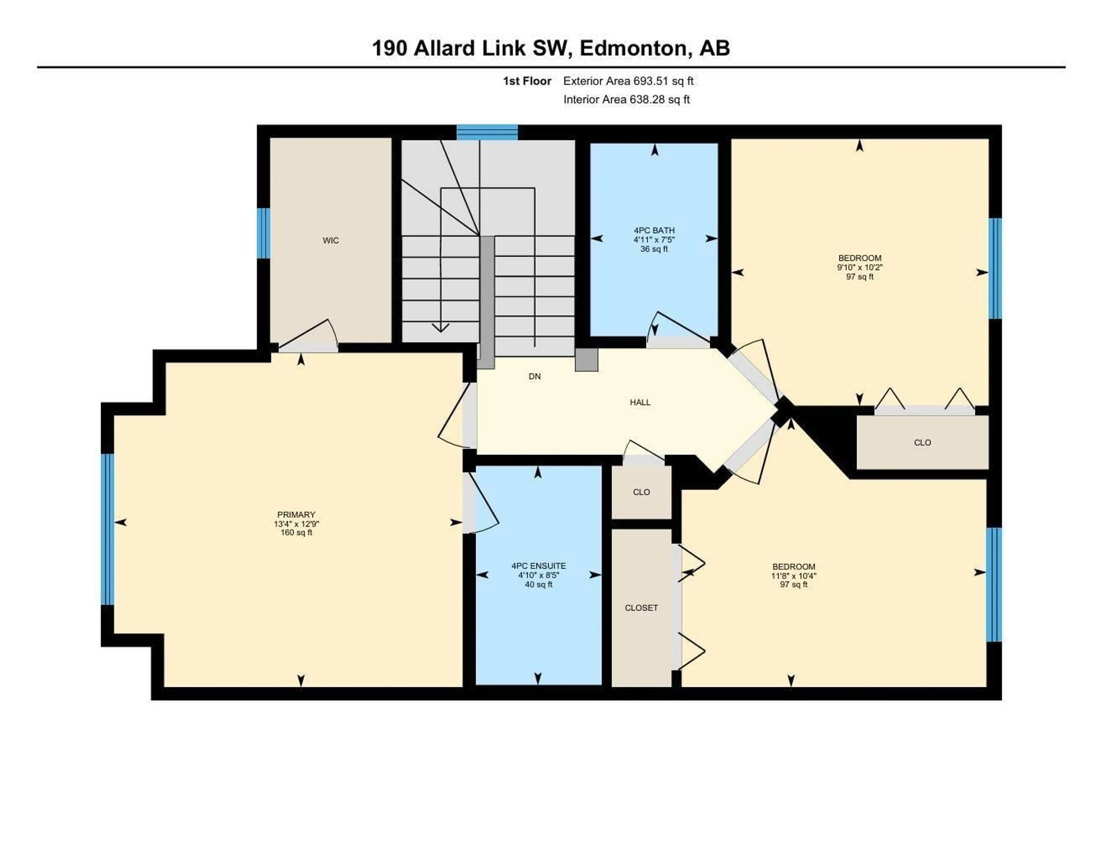 Floor plan for SW - 190 ALLARD LINK LI, Edmonton Alberta T6W2J2