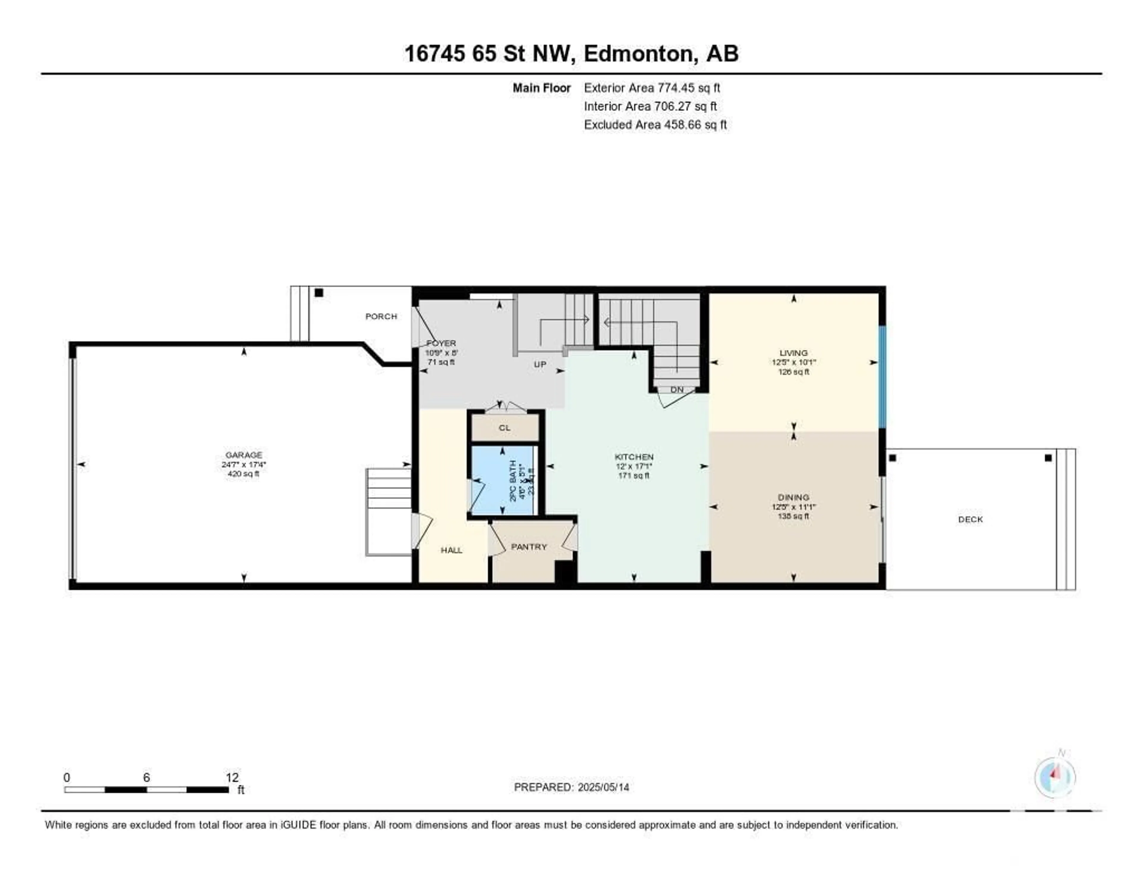 Floor plan for 16745 65 ST, Edmonton Alberta T5Y3X8