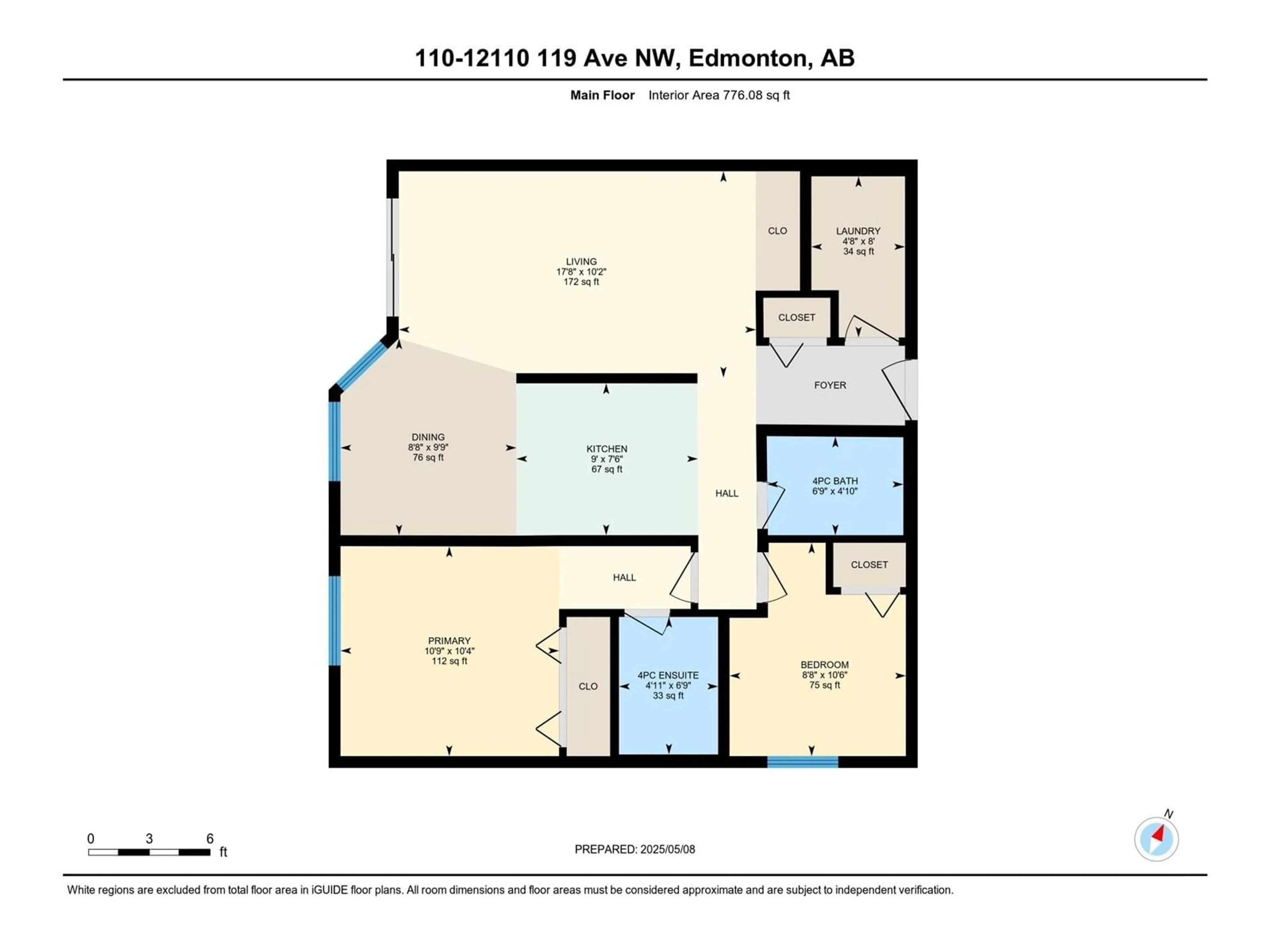 Floor plan for #101 - 12110 119 AV, Edmonton Alberta T5L5G9