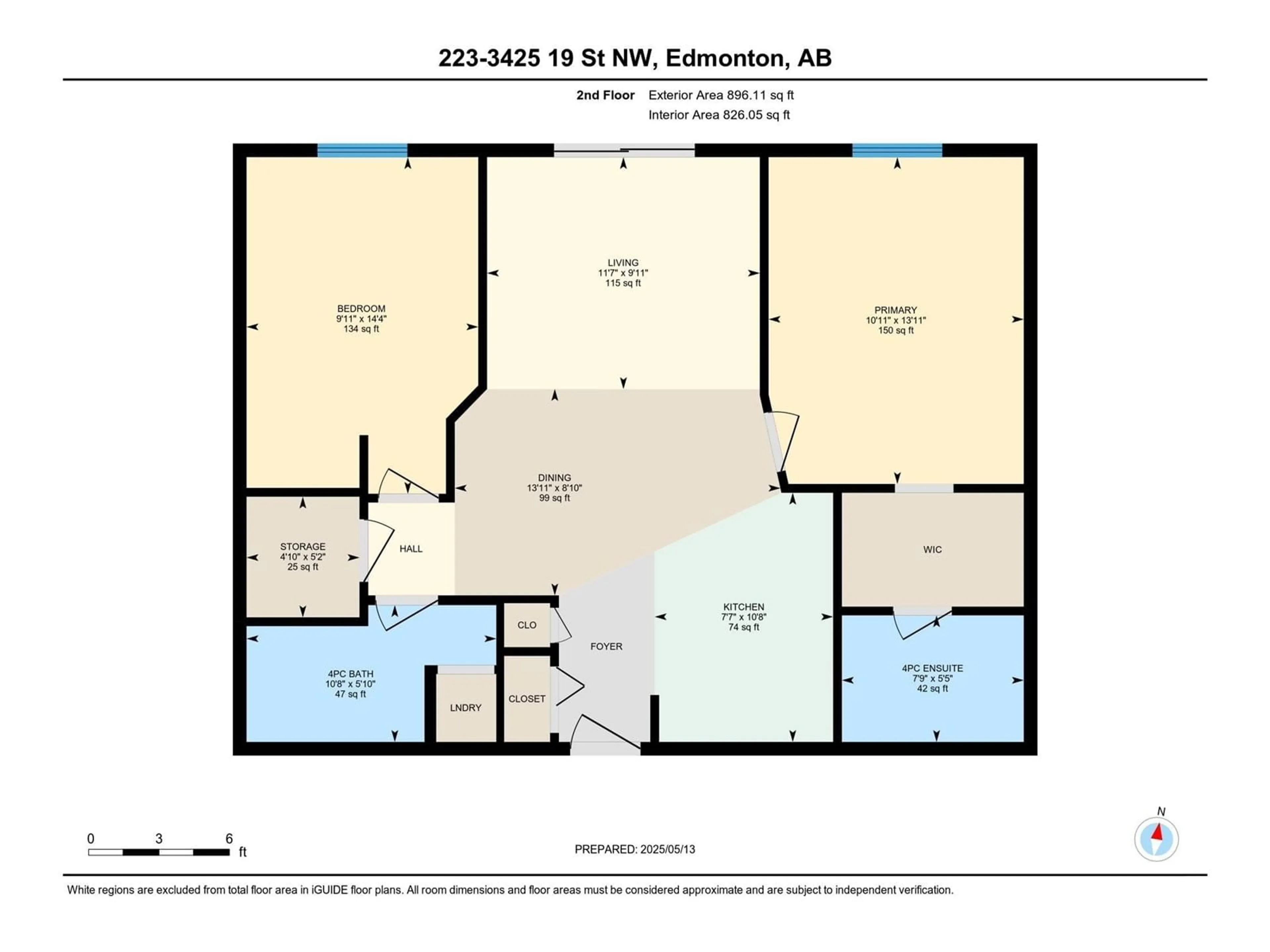 Floor plan for 223 - 3425 19 ST, Edmonton Alberta T6T2B5
