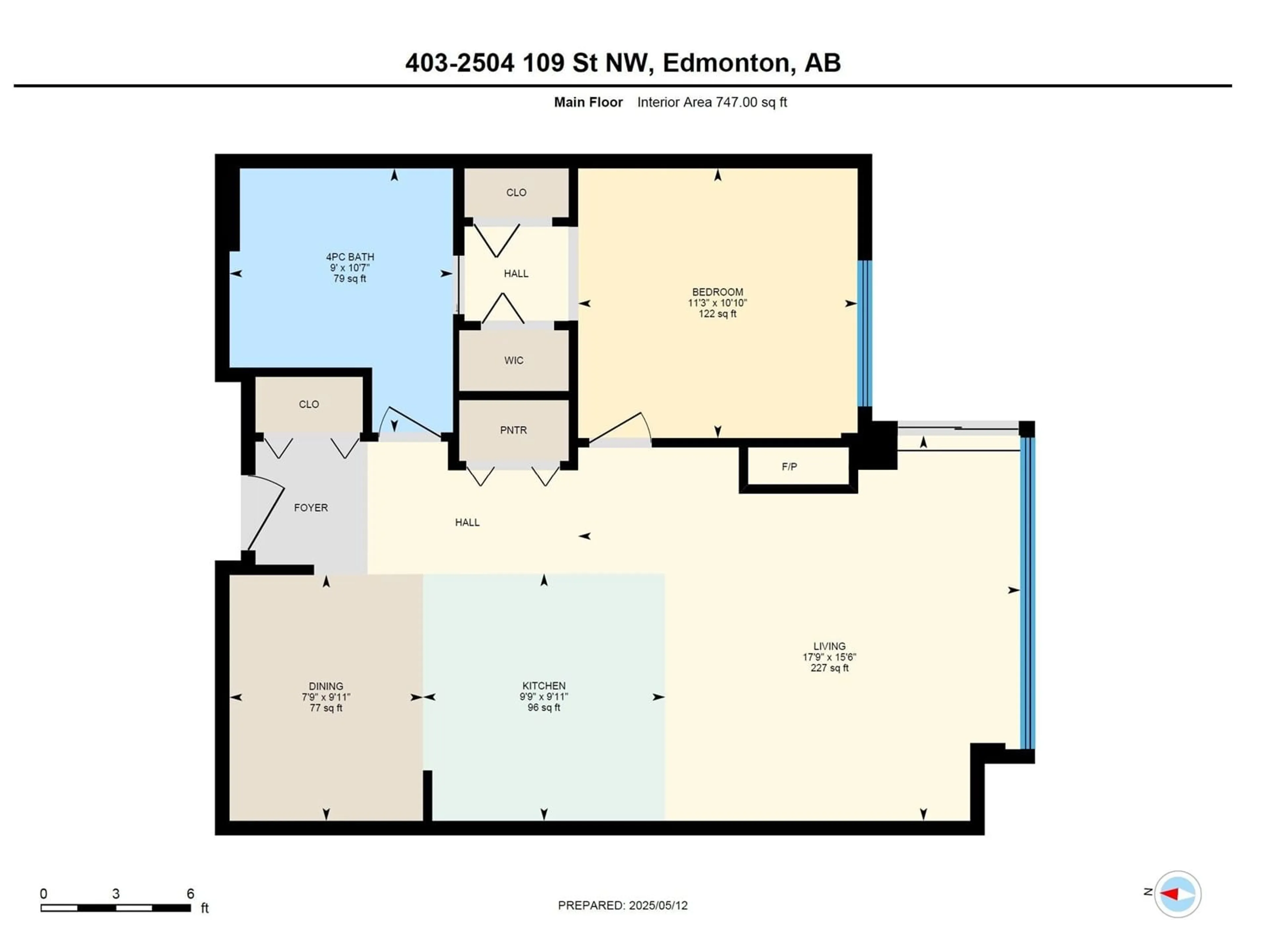 Floor plan for 403 - 2504 109 ST, Edmonton Alberta T6J2H3