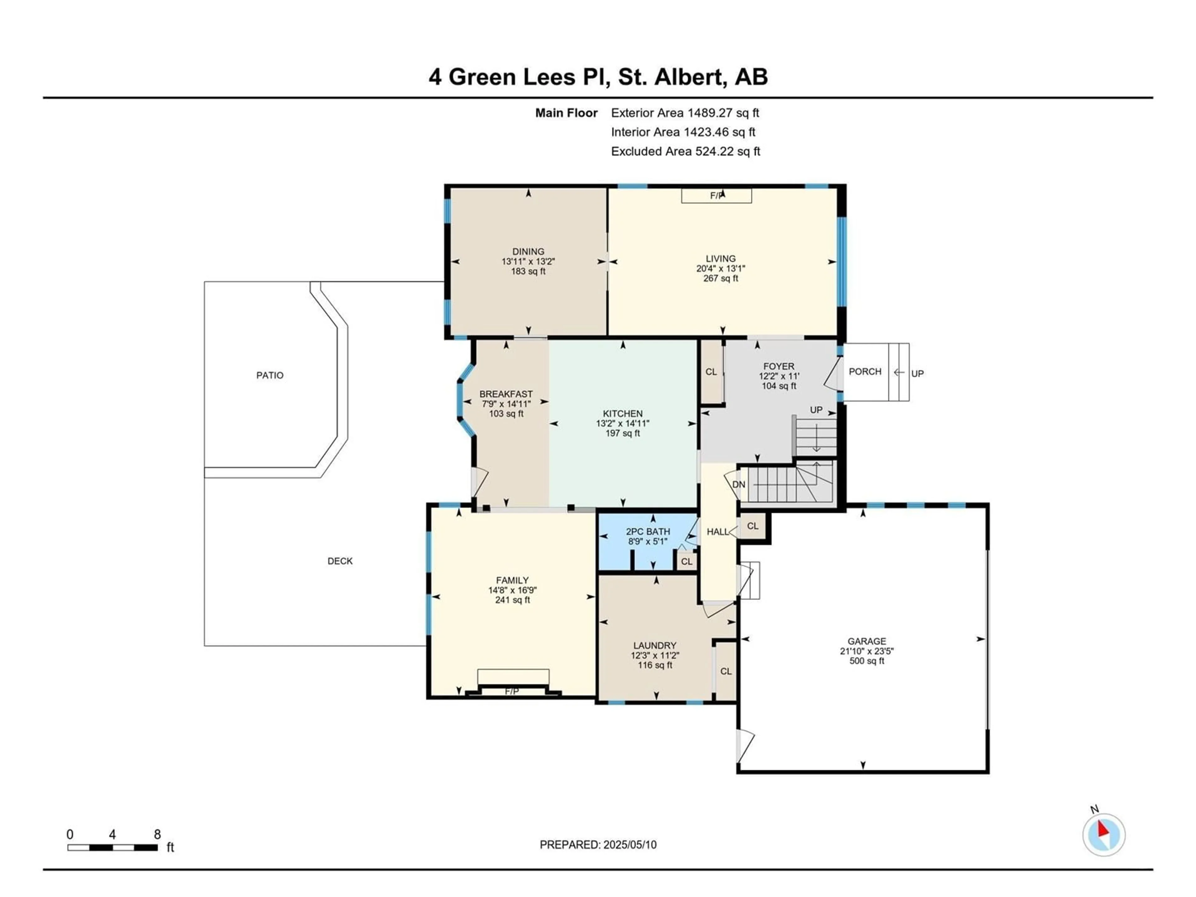 Floor plan for 4 GREEN LEES PL, St. Albert Alberta T8N3B1