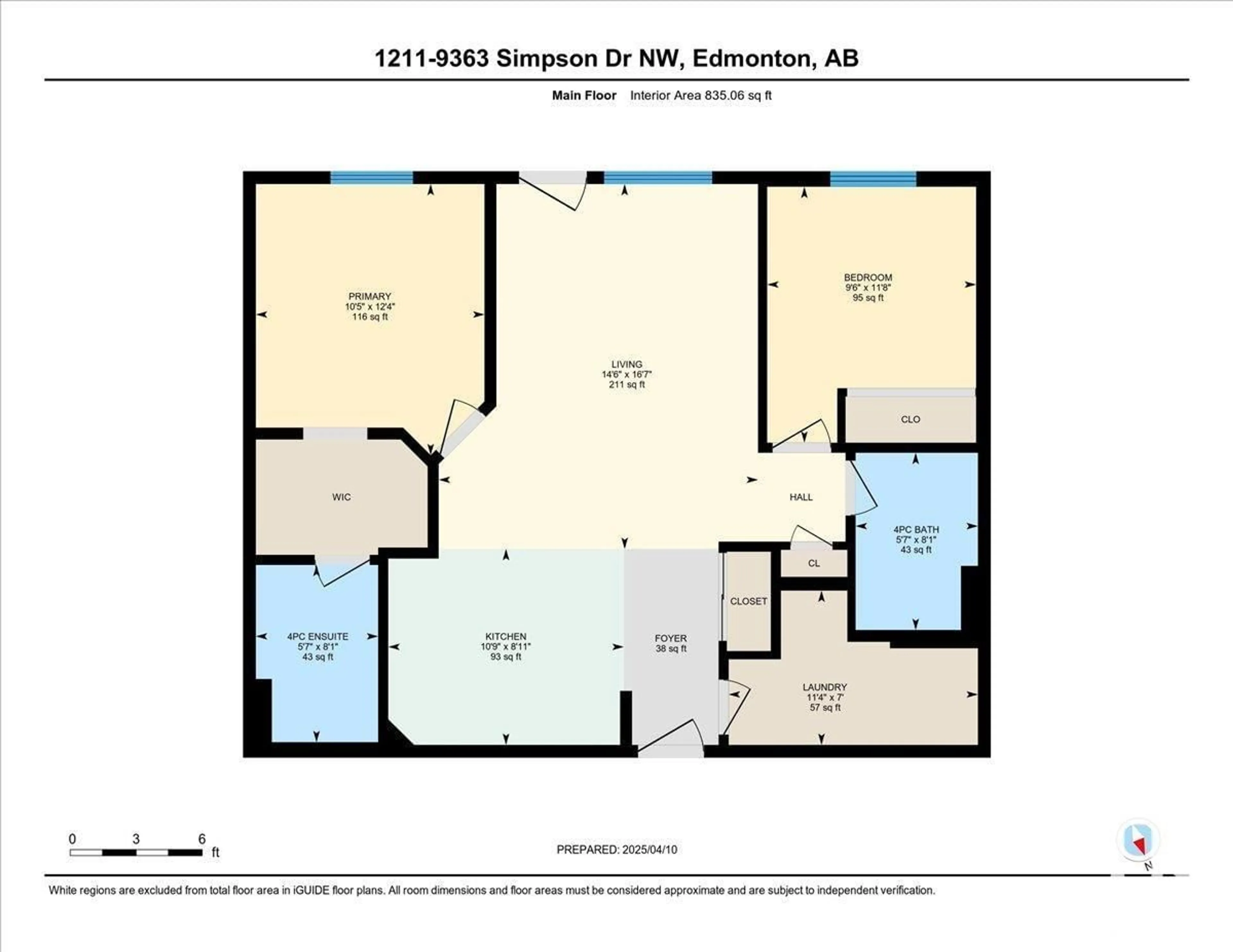 Floor plan for #9363 - 1211 SIMPSON DR, Edmonton Alberta T6R0N2