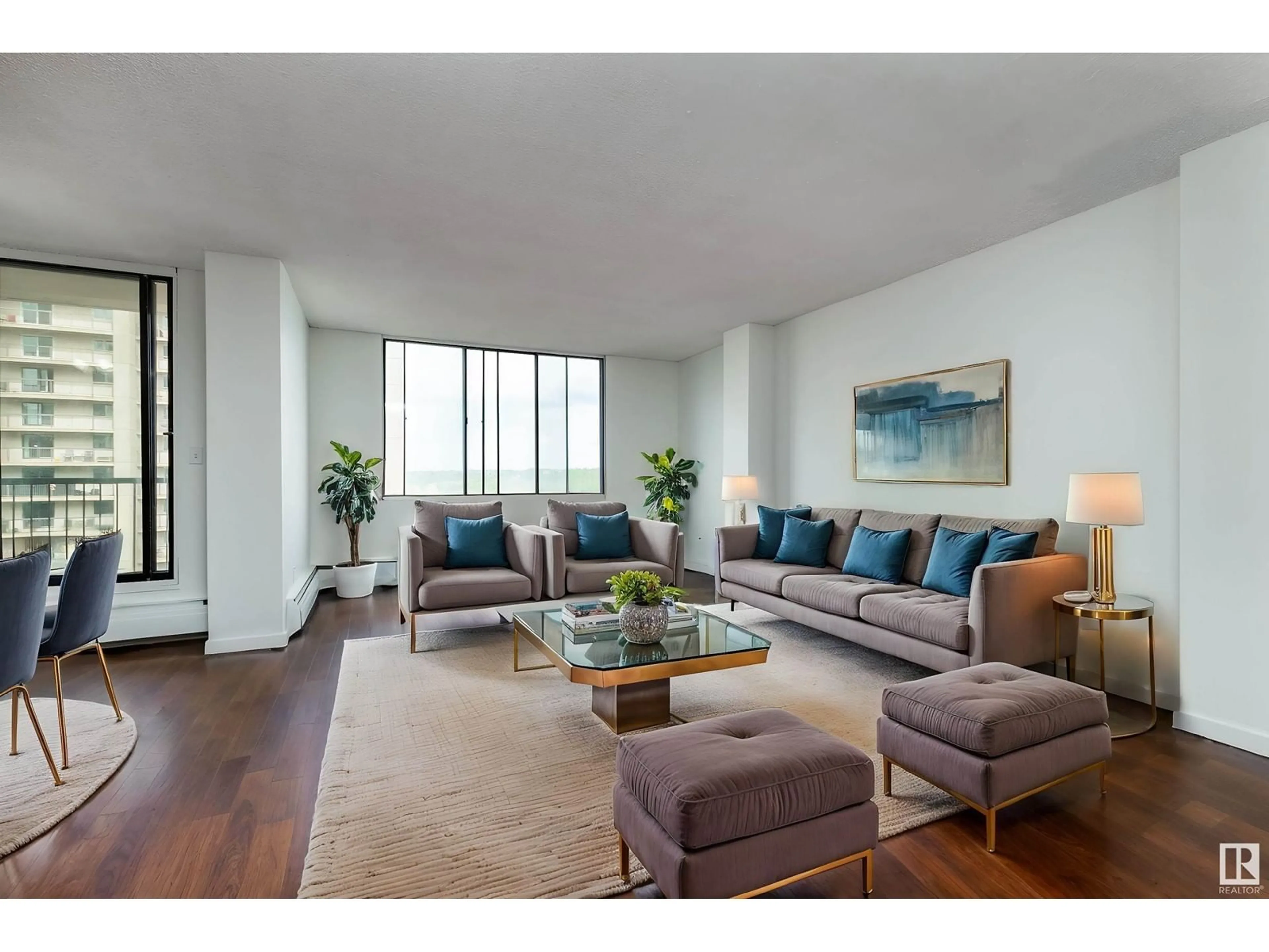 Living room with furniture, unknown for 1204 - 9808 103 ST, Edmonton Alberta T5K2G4
