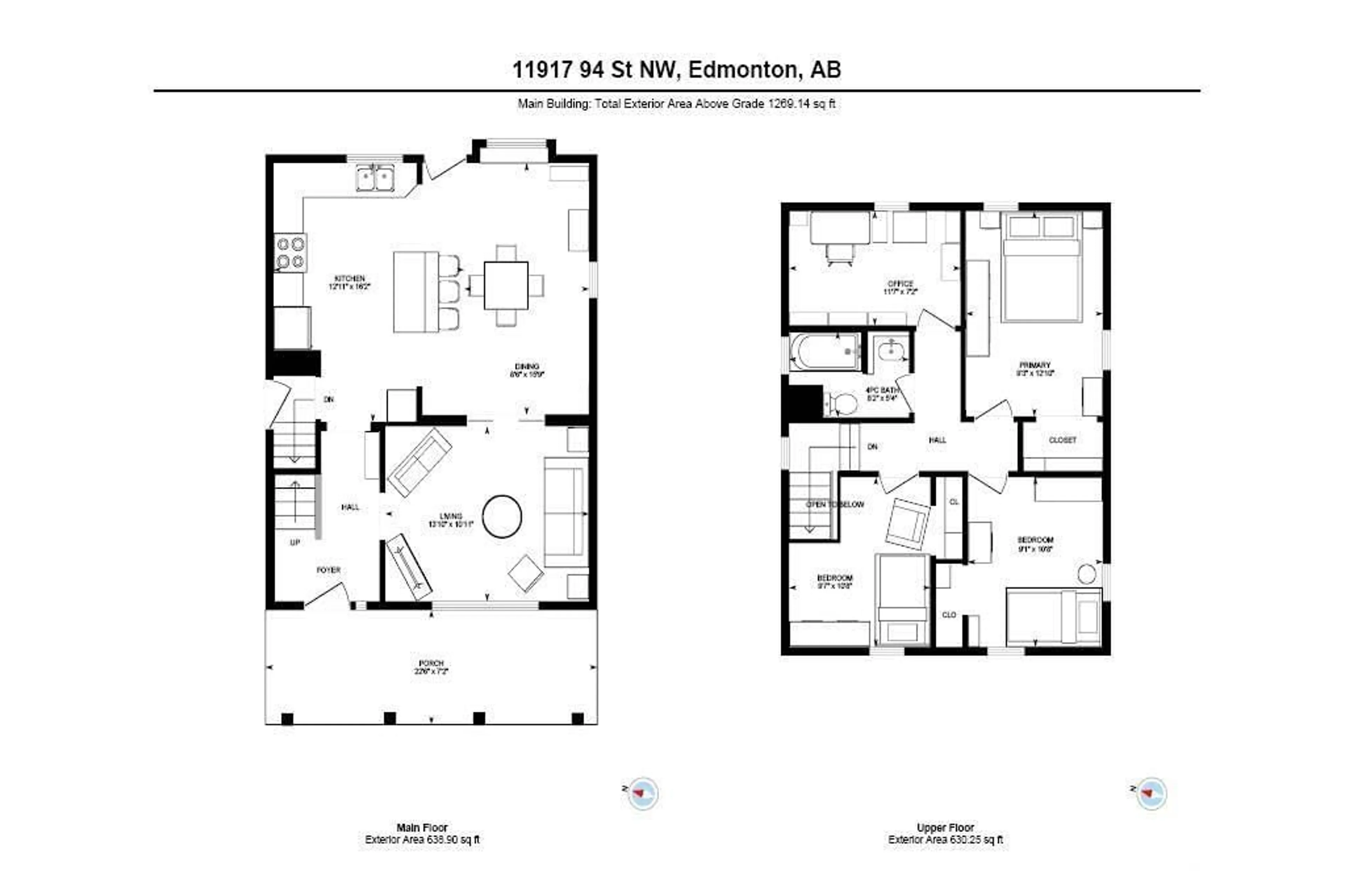 Floor plan for 11917 94 ST, Edmonton Alberta T5G1J6
