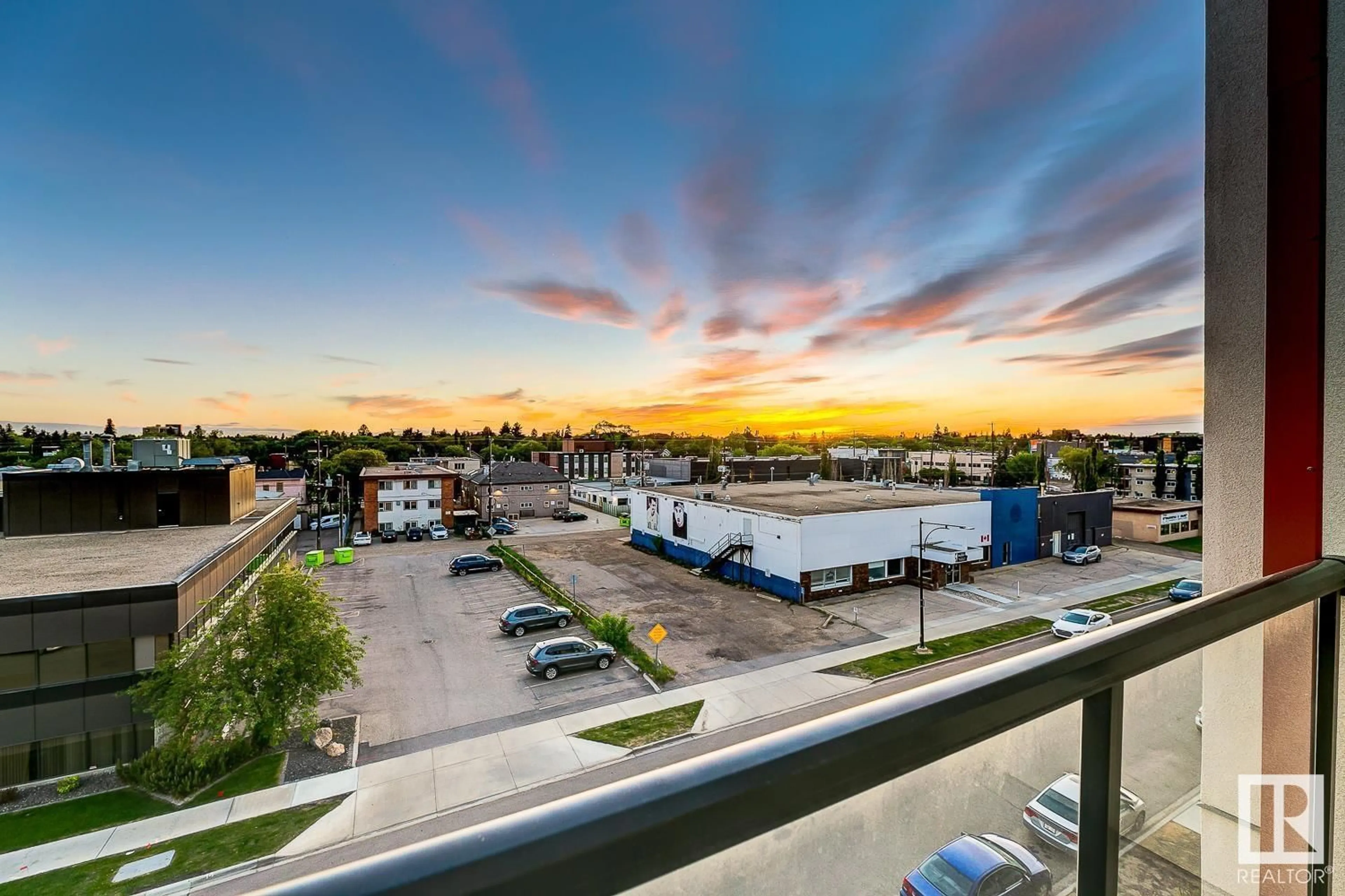 A pic from outside/outdoor area/front of a property/back of a property/a pic from drone, city buildings view from balcony for #407 - 10523 123 ST, Edmonton Alberta T5N1N9
