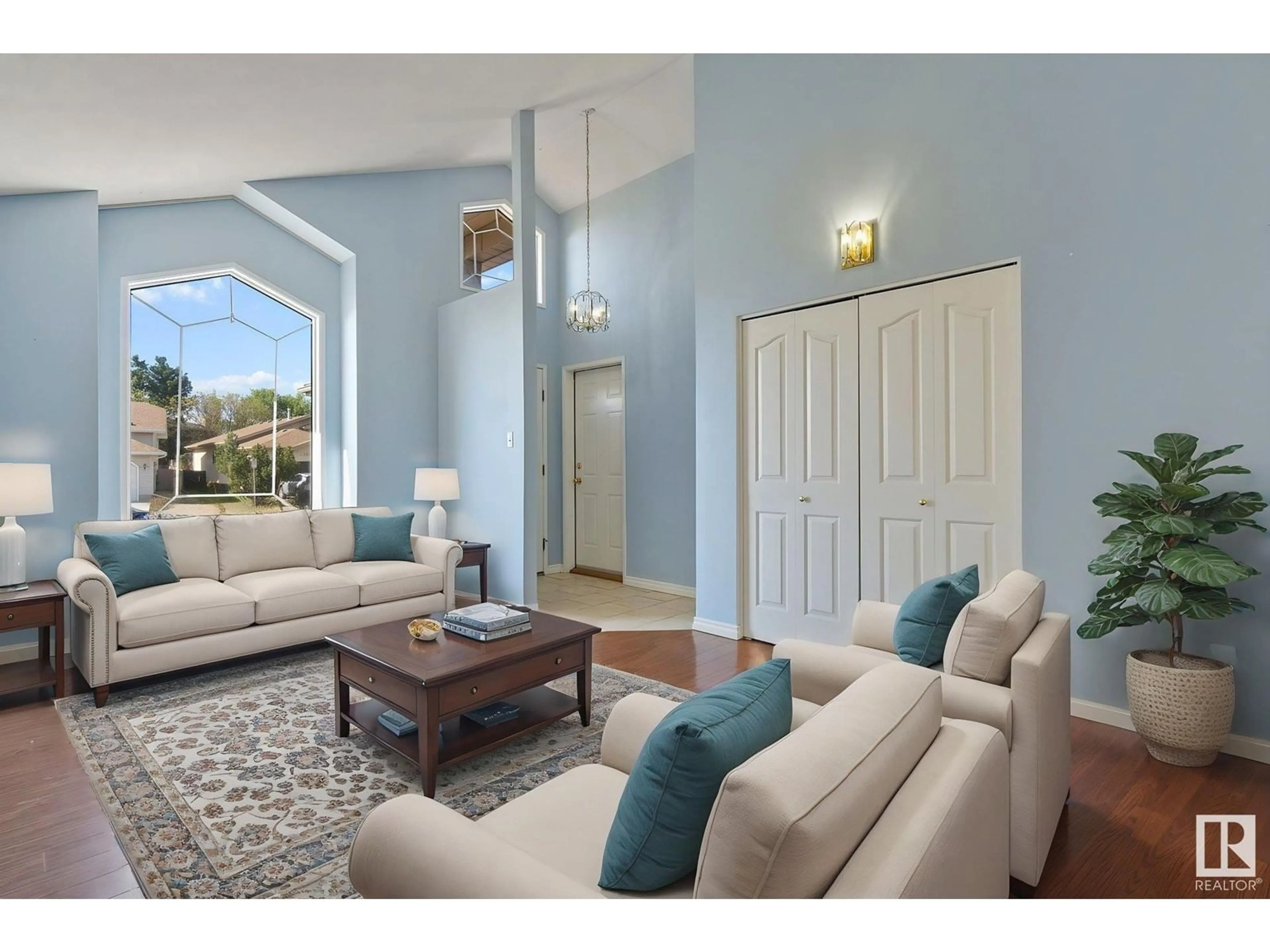 Living room with furniture, unknown for 18412 77 AV, Edmonton Alberta T5T5X3