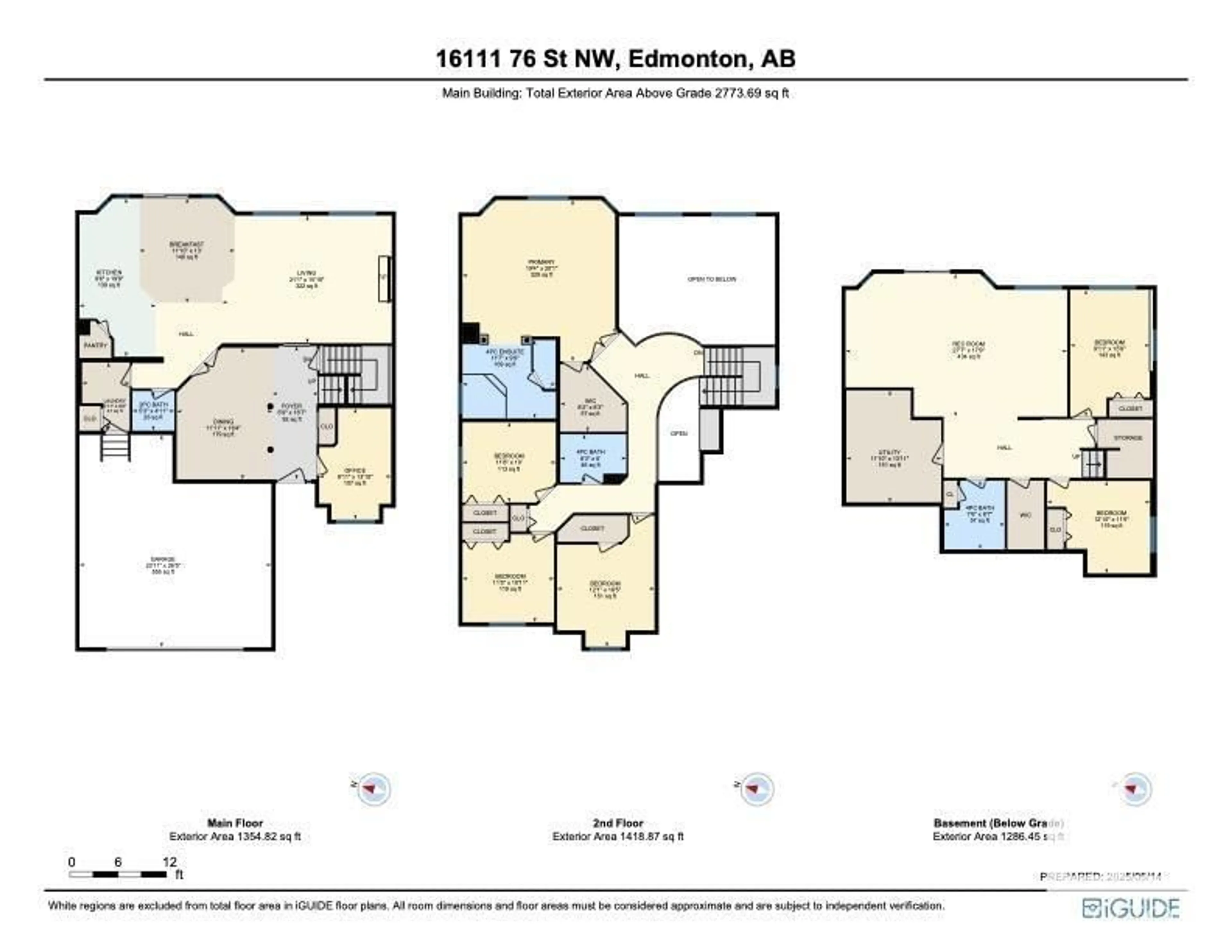 Floor plan for 16111 76 ST, Edmonton Alberta T5Z3N6