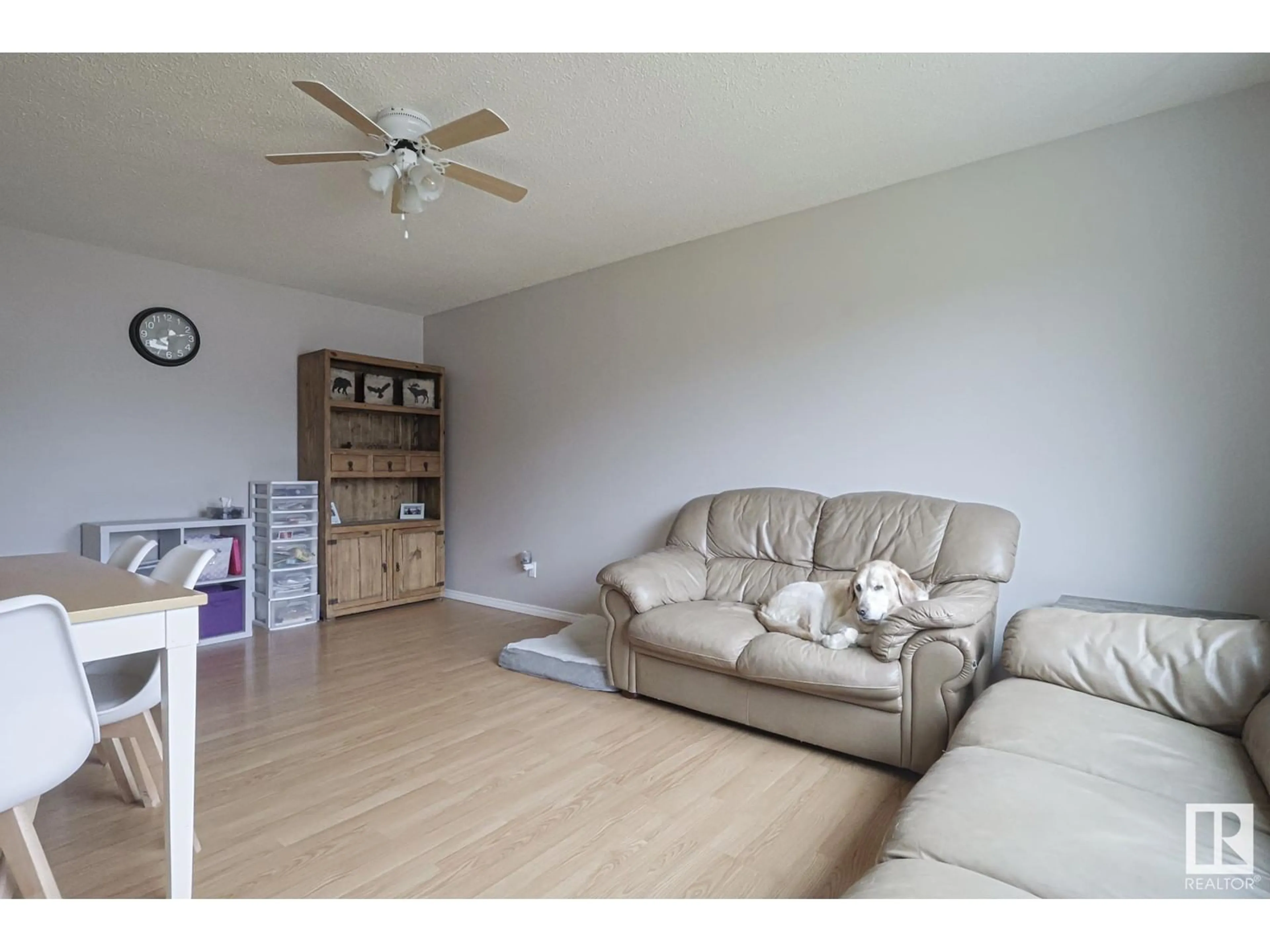 Living room with furniture, wood/laminate floor for 4200 42 AV, Stony Plain Alberta T7Z1J8