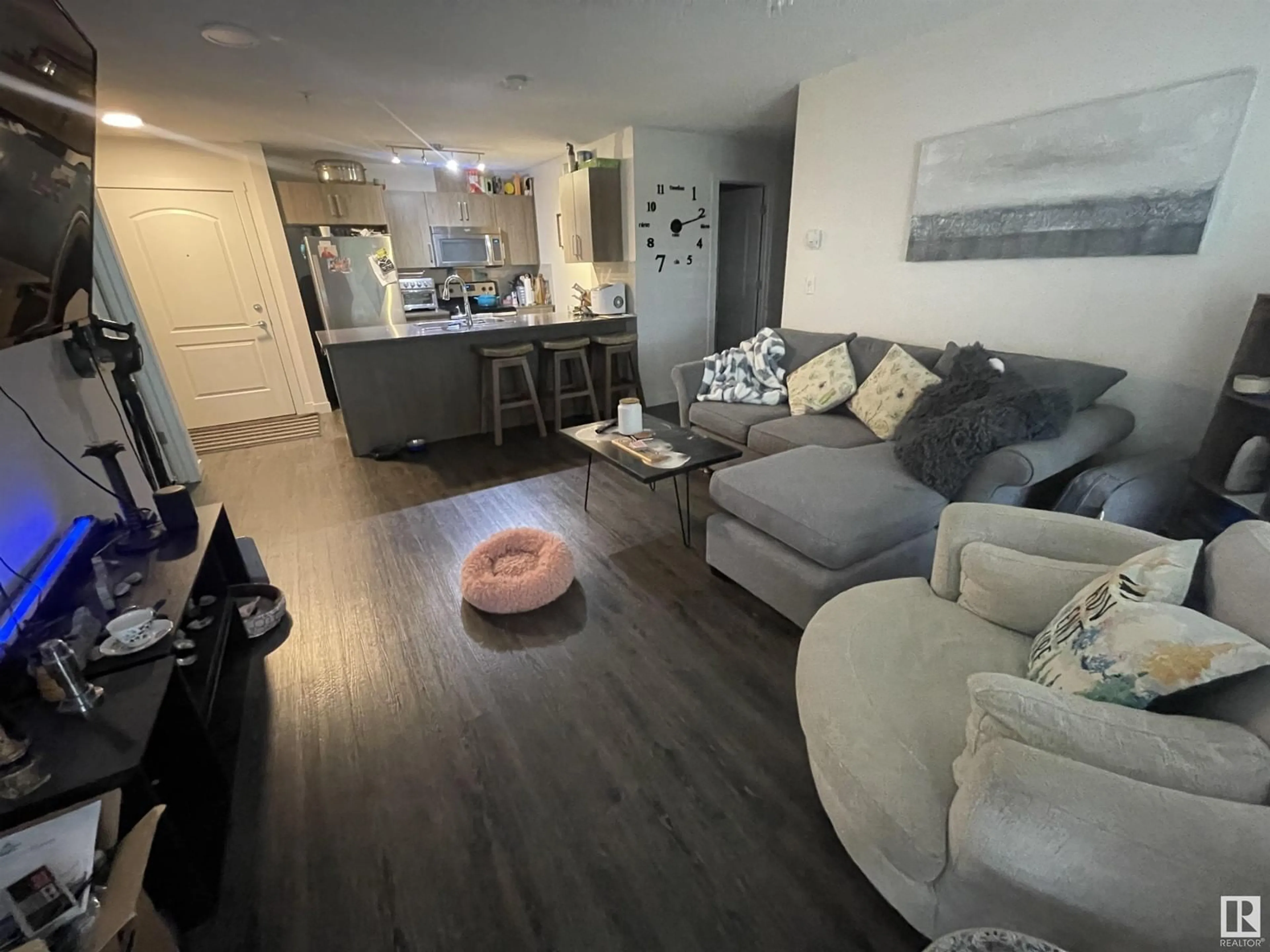Living room with furniture, unknown for #212 - 667 WATT BV, Edmonton Alberta T6X0Y2