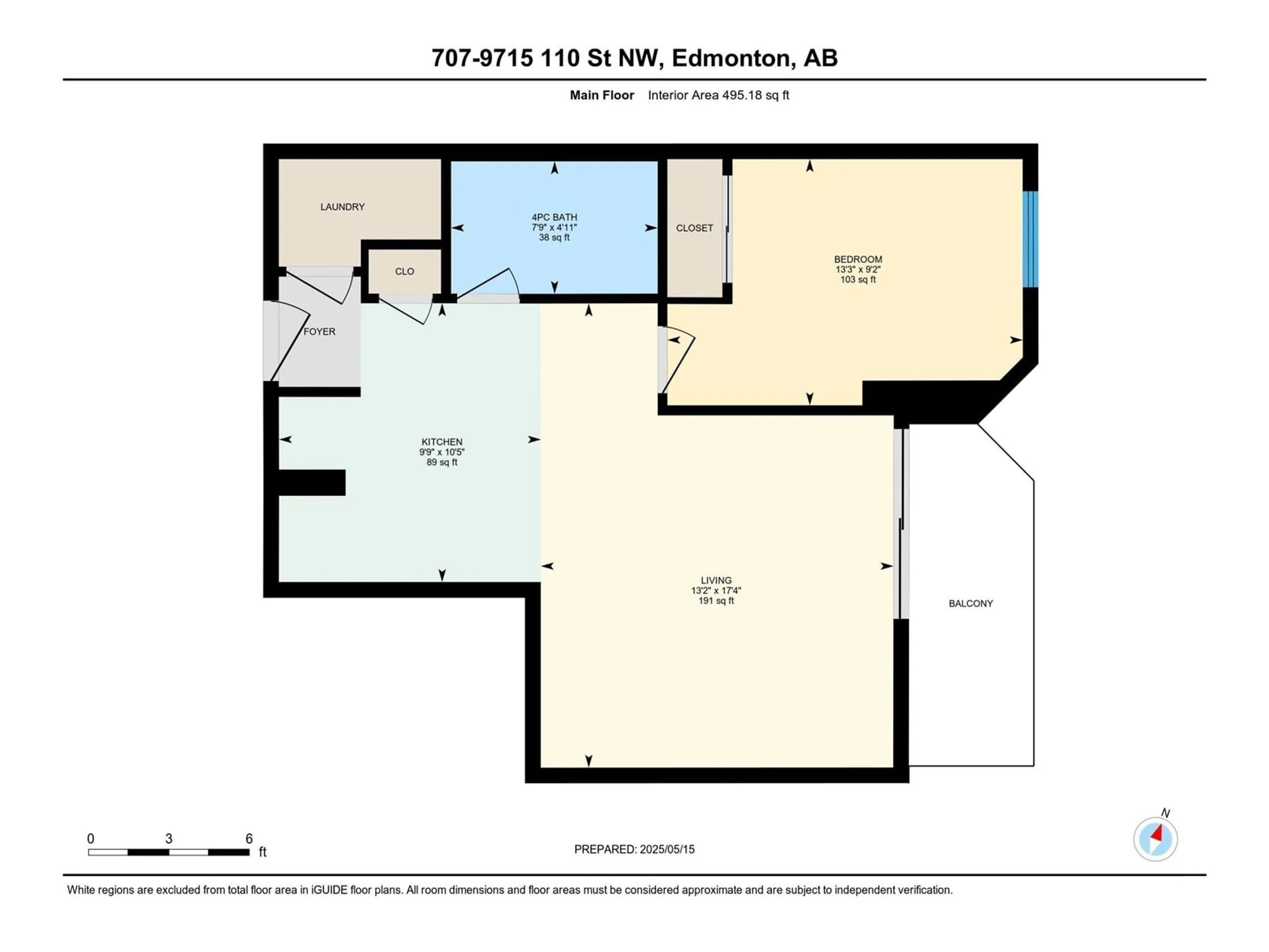 Floor plan for 707 9715 110 ST NW, Edmonton Alberta T5K2M1