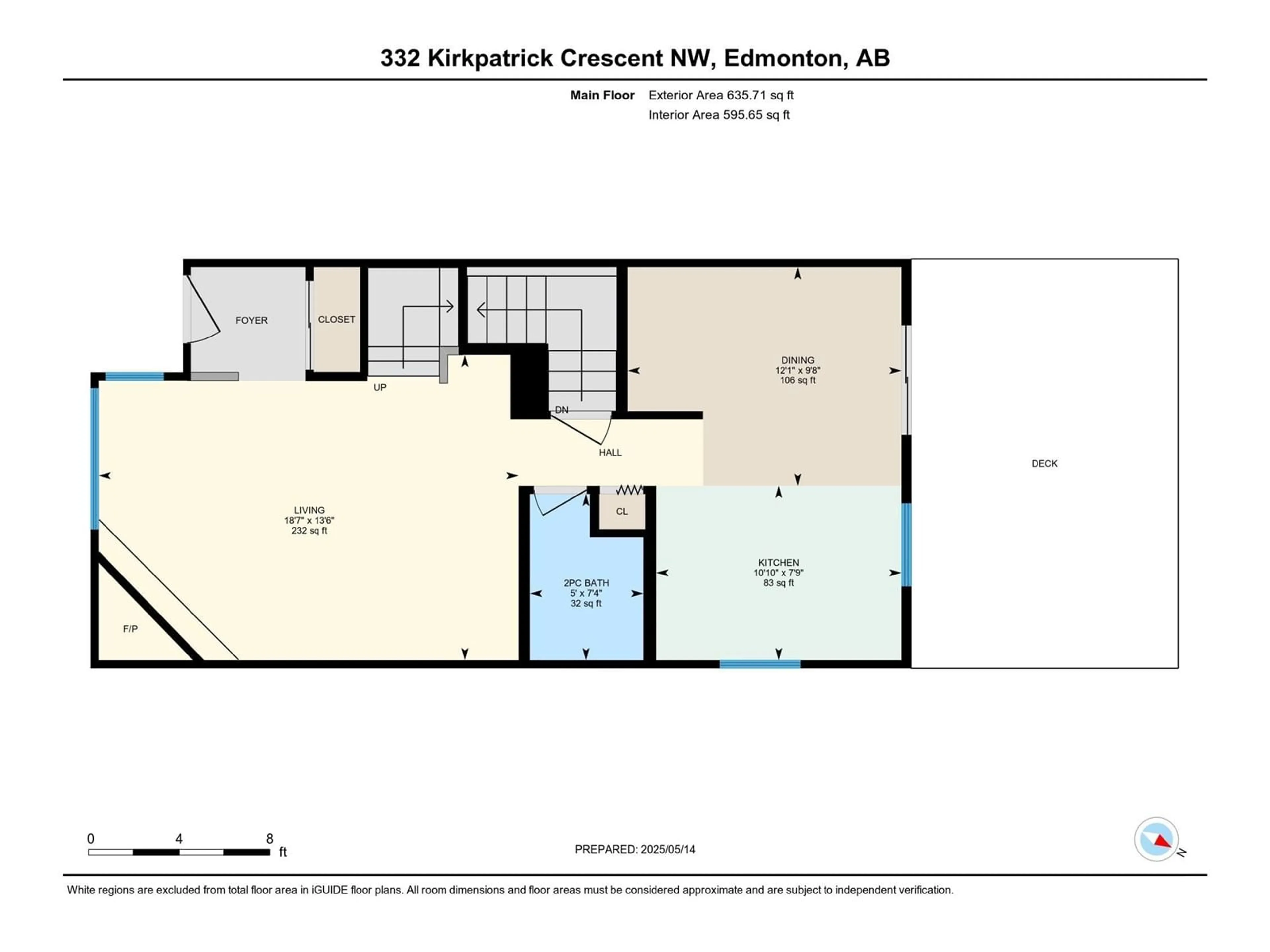 Floor plan for 332 KIRKPATRICK CR, Edmonton Alberta T6L5E1