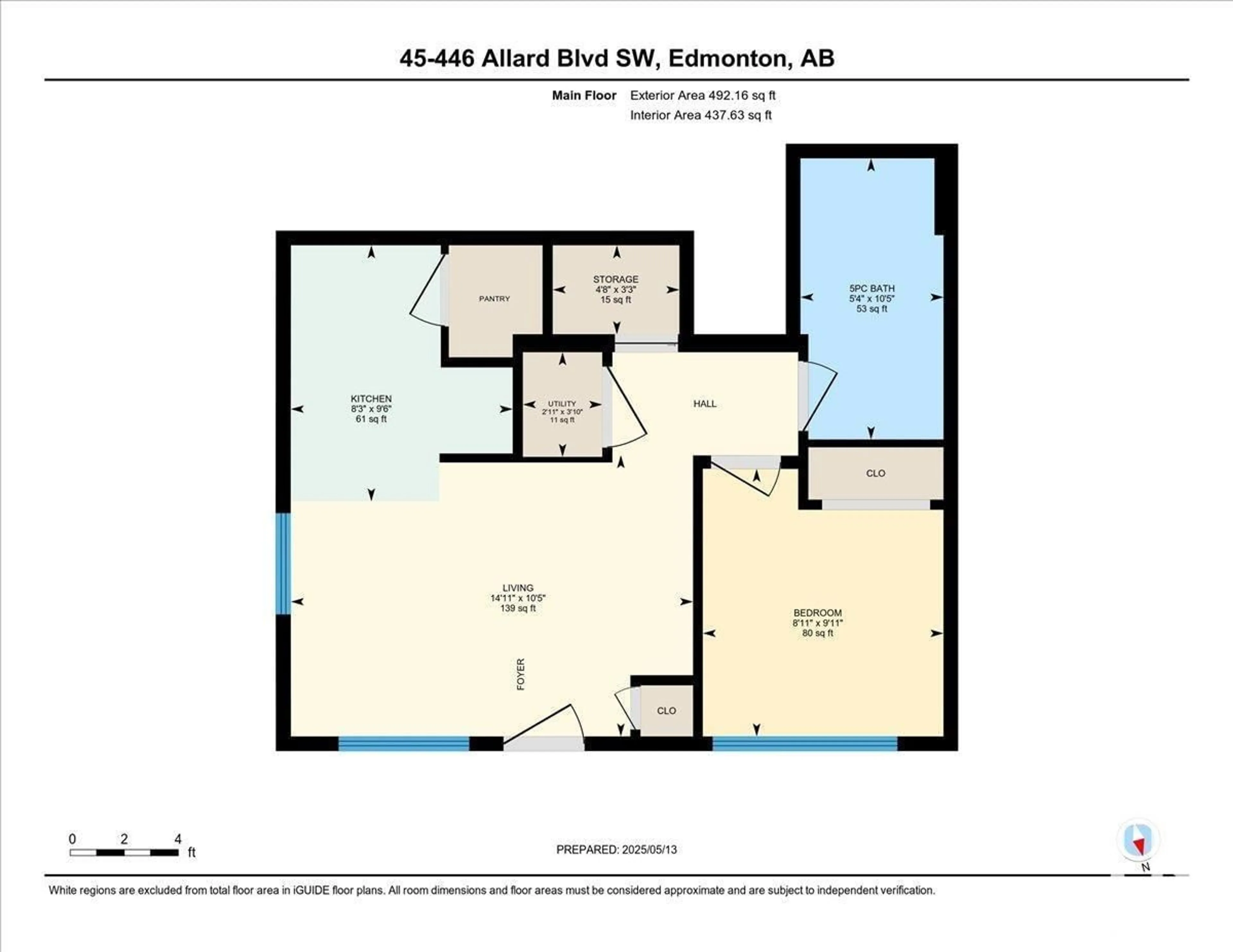 Floor plan for 45 - 446 ALLARD BV, Edmonton Alberta T6W3S7