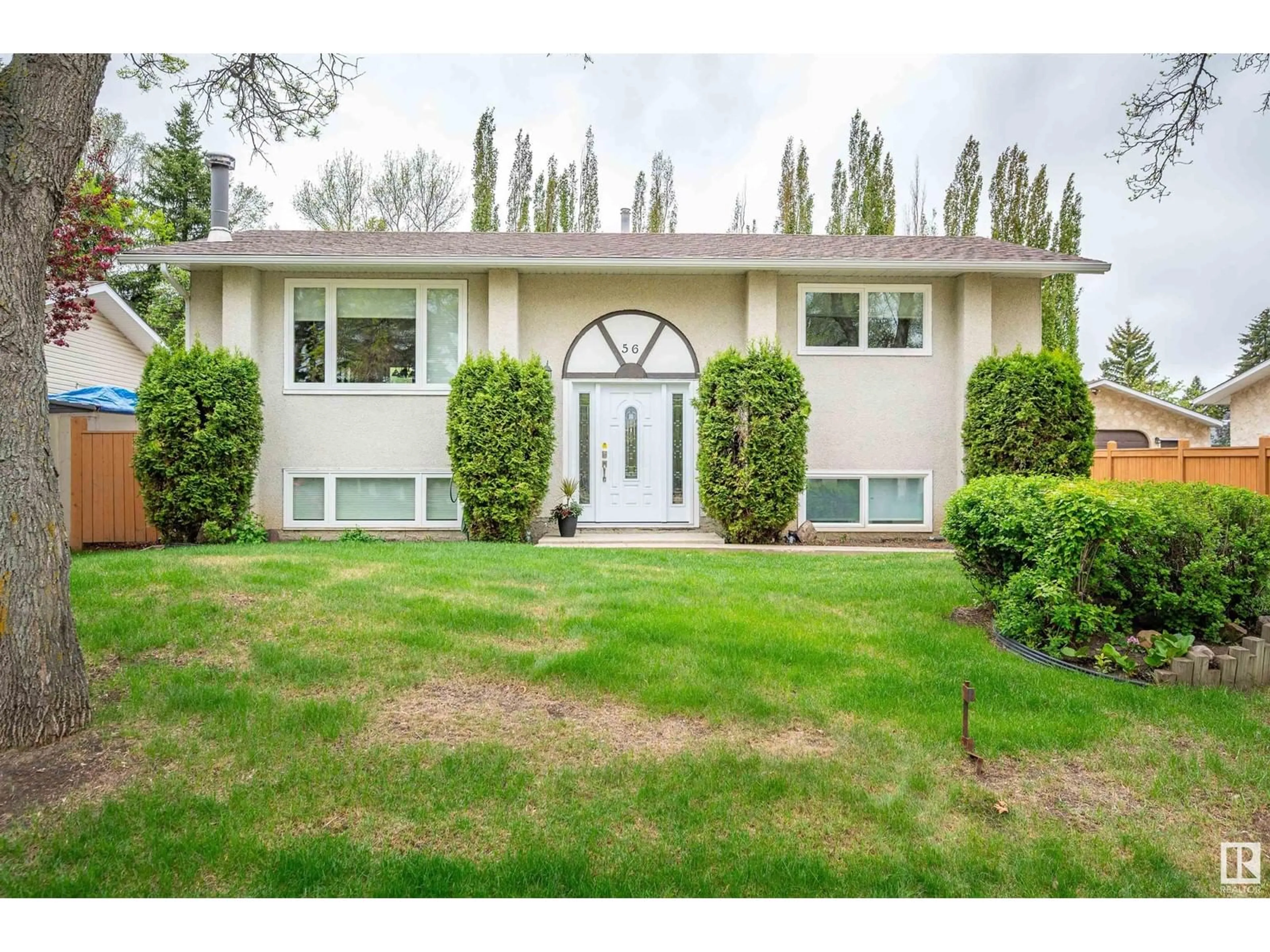 Home with vinyl exterior material, street for 56 LORRAINE CR, St. Albert Alberta T8N2R3