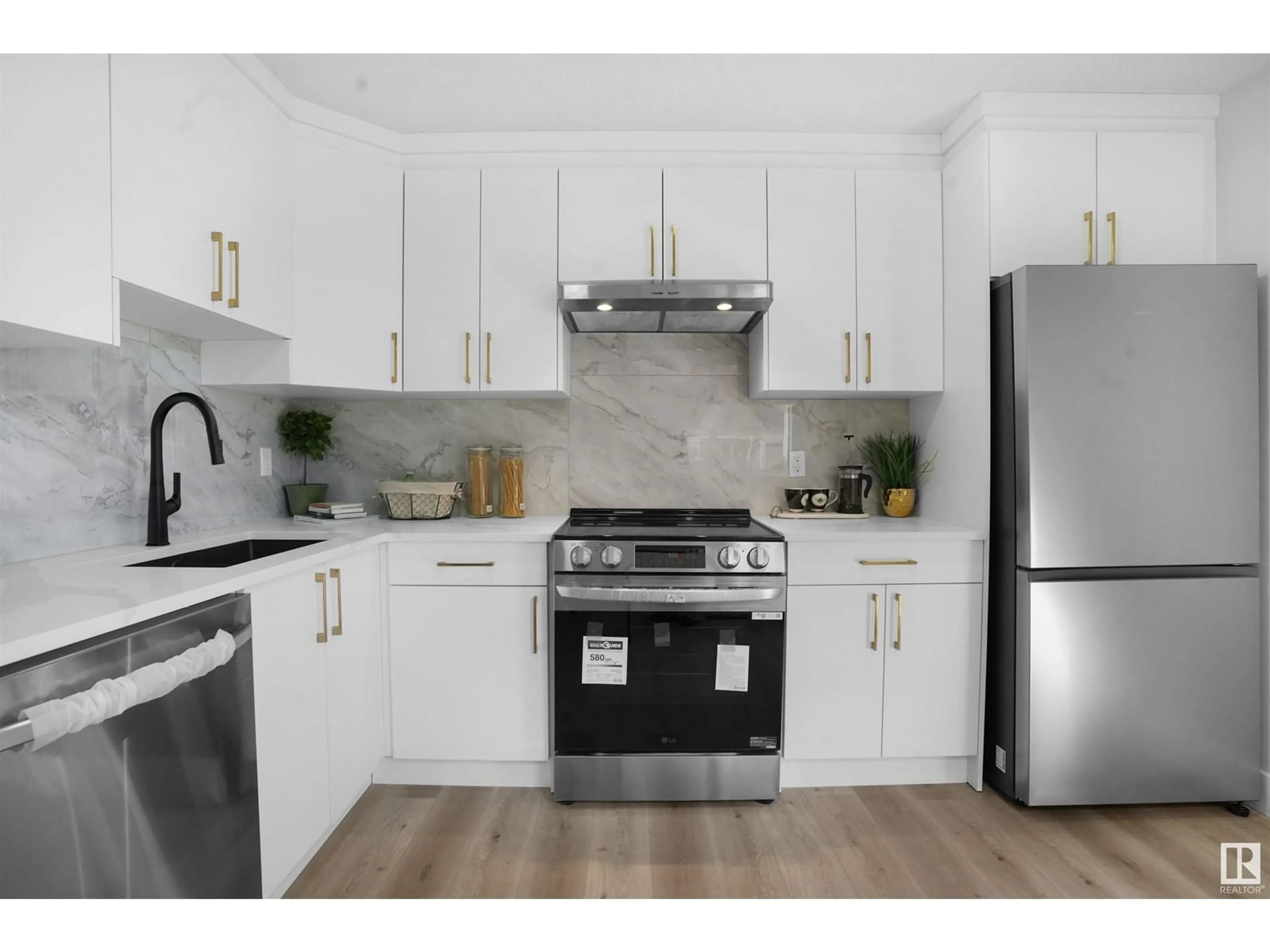 Open concept kitchen, wood/laminate floor for 6066 MILL WOODS S, Edmonton Alberta T6K2L6