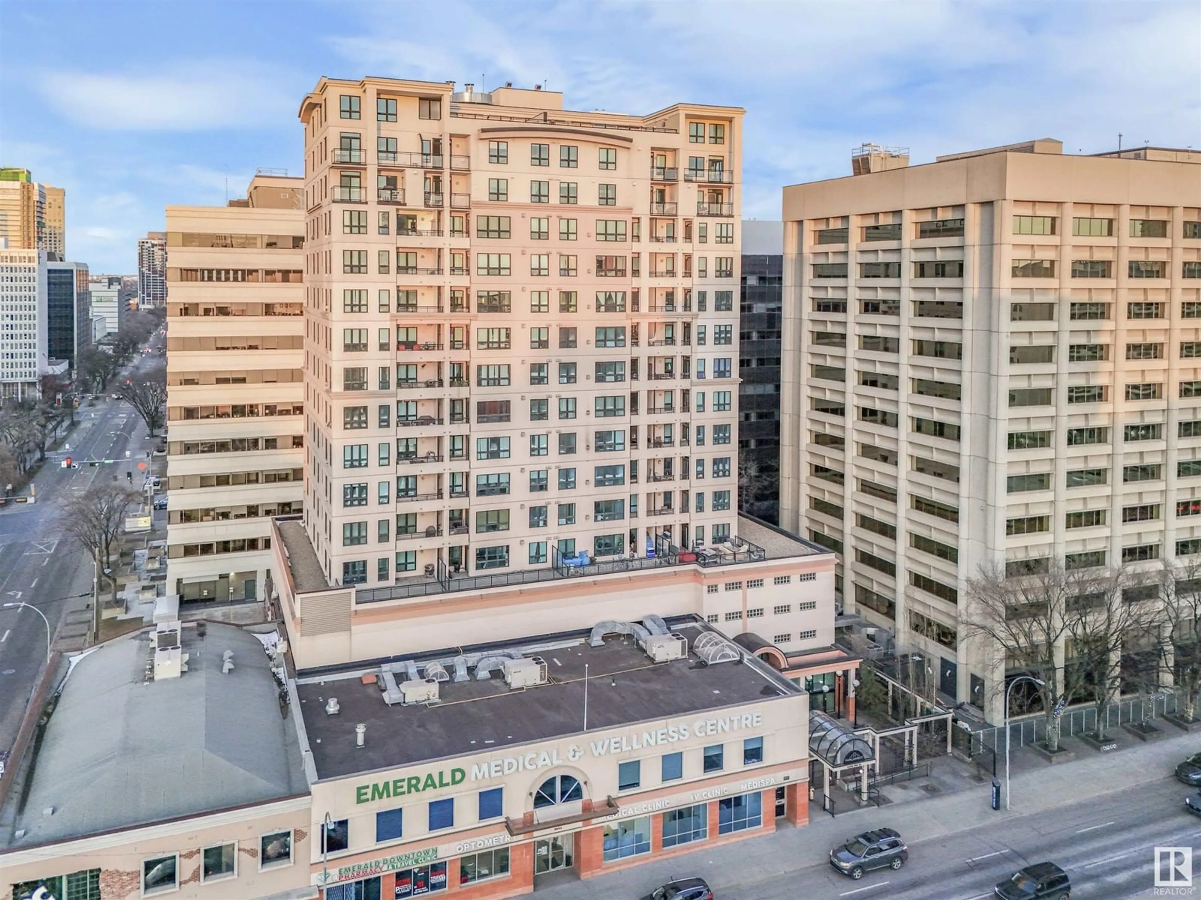 A pic from outside/outdoor area/front of a property/back of a property/a pic from drone, city buildings view from balcony for 9939 - 1704 109 ST, Edmonton Alberta T5K1H6
