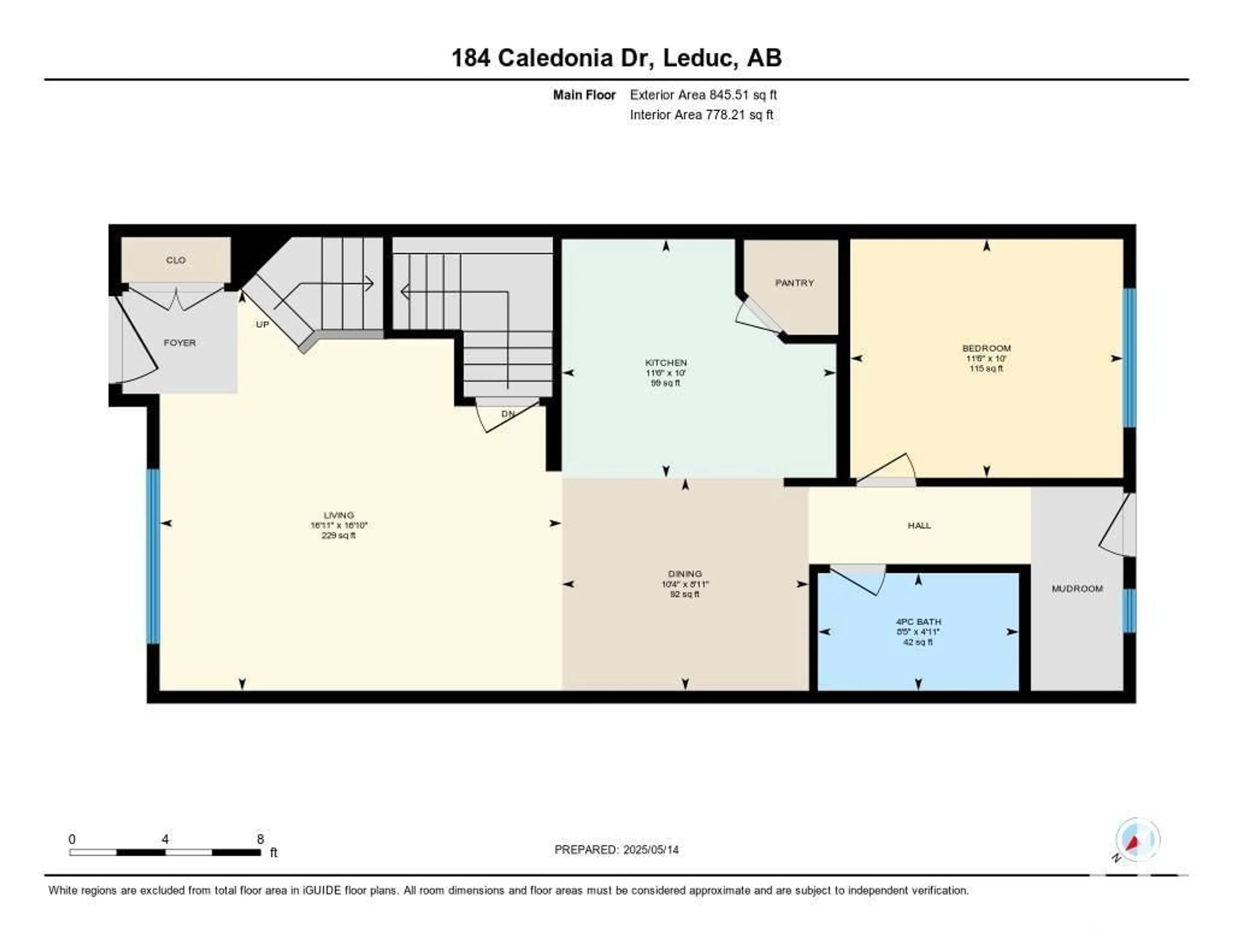 Floor plan for 184 CALEDONIA DR, Leduc Alberta T9E0S9