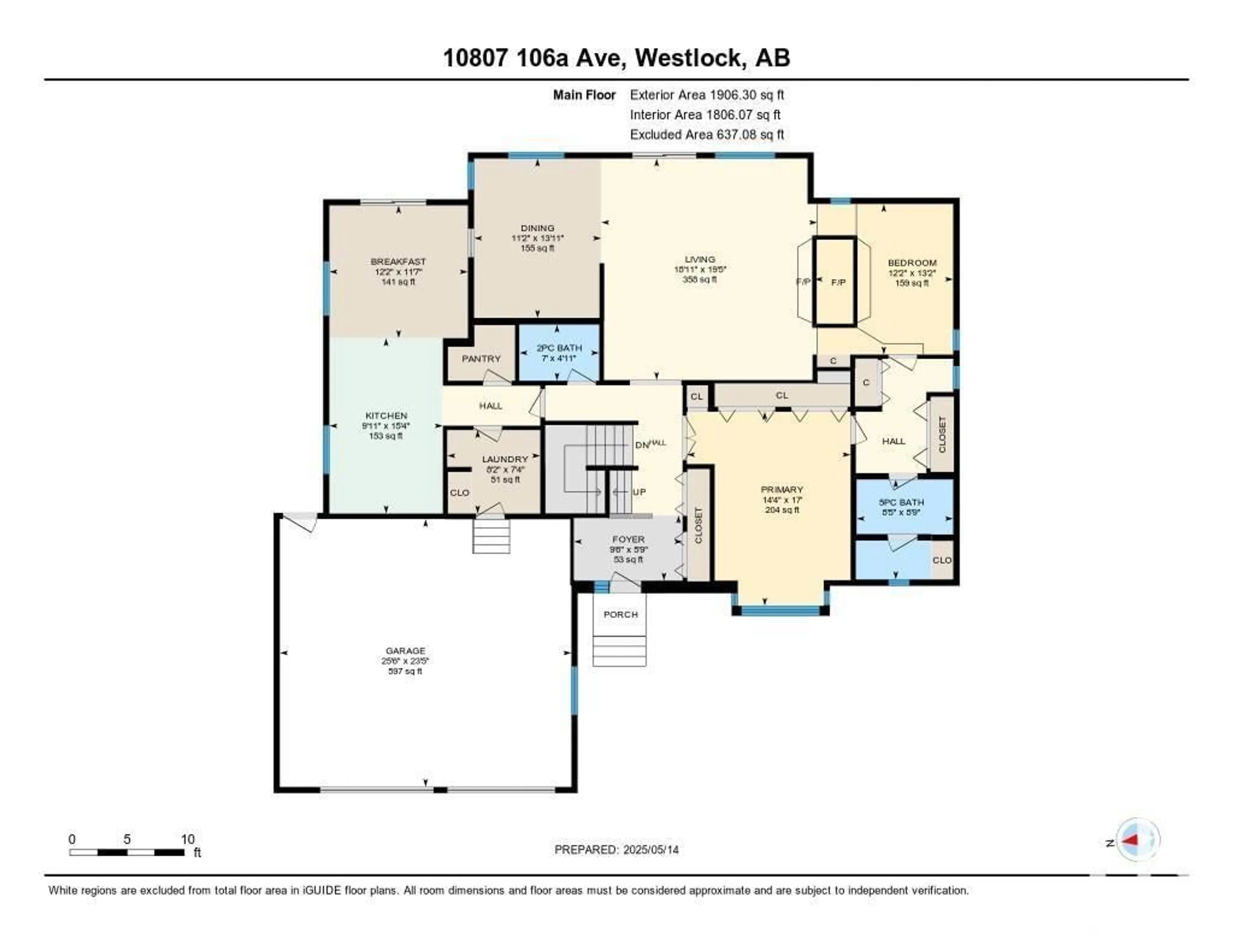 Floor plan for 10807 106A AV, Westlock Alberta T7P1C9