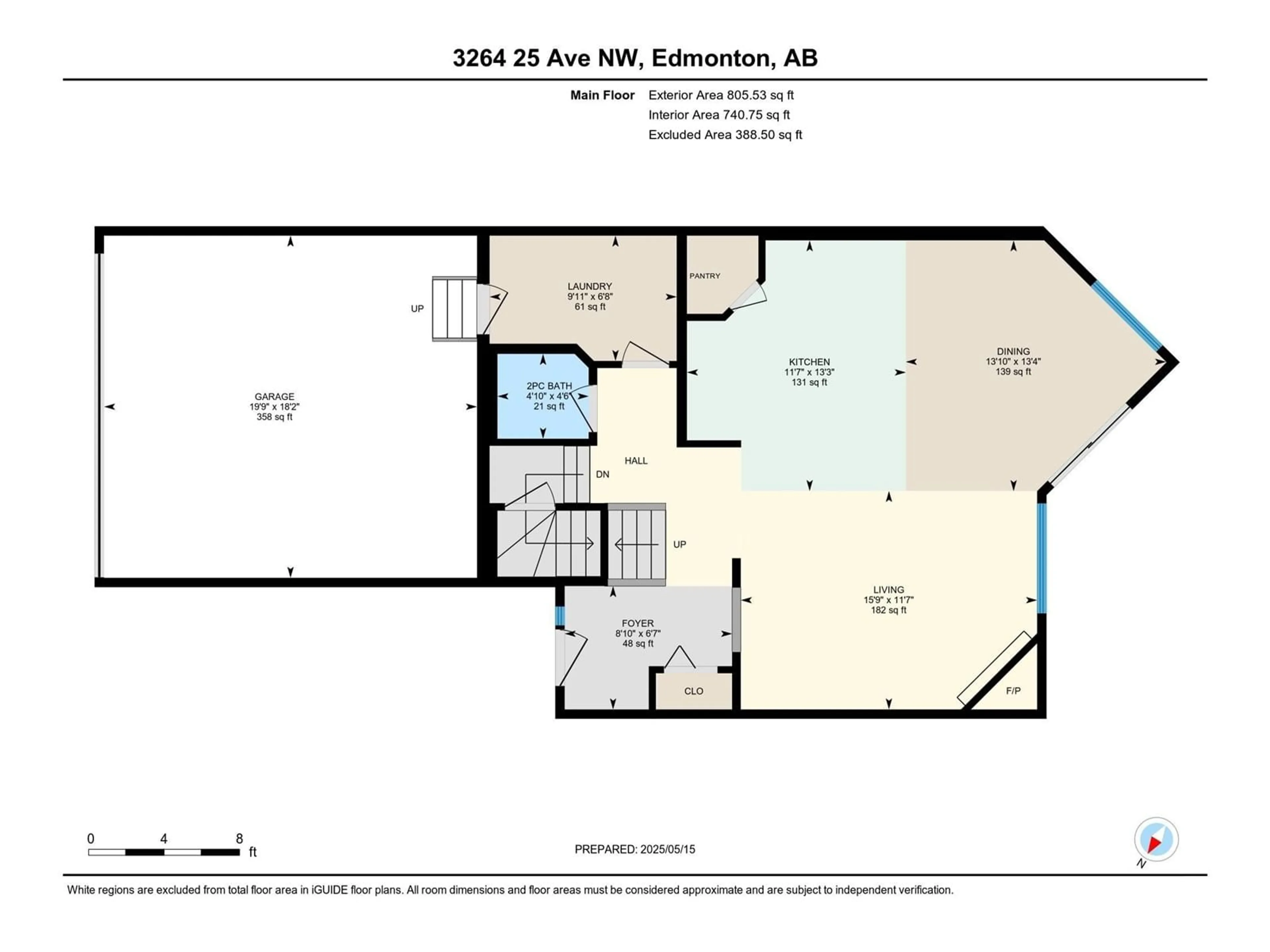 Floor plan for 3264 25 AV, Edmonton Alberta T6T1Y3
