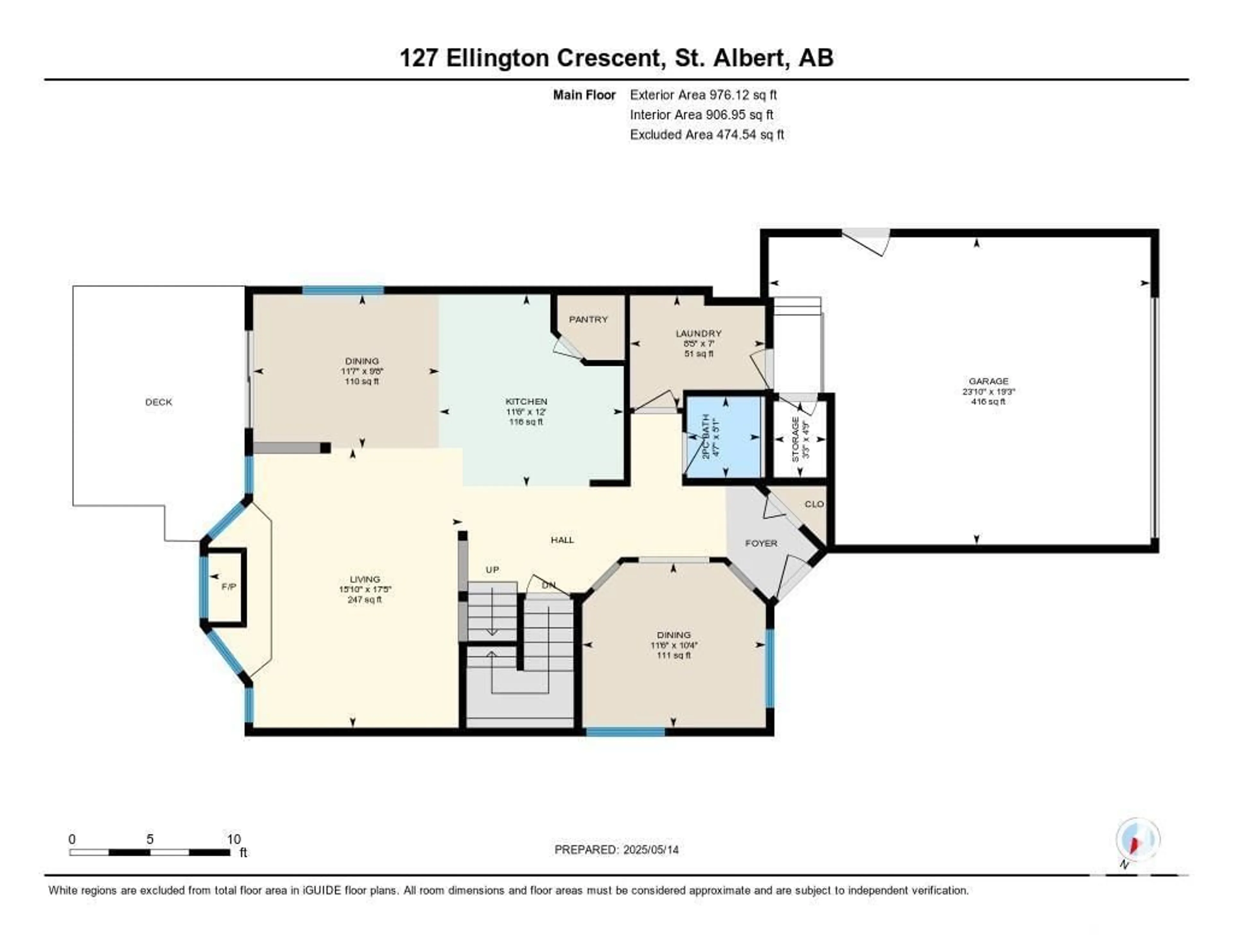 Floor plan for 127 ELLINGTON CR, St. Albert Alberta T8N4B9